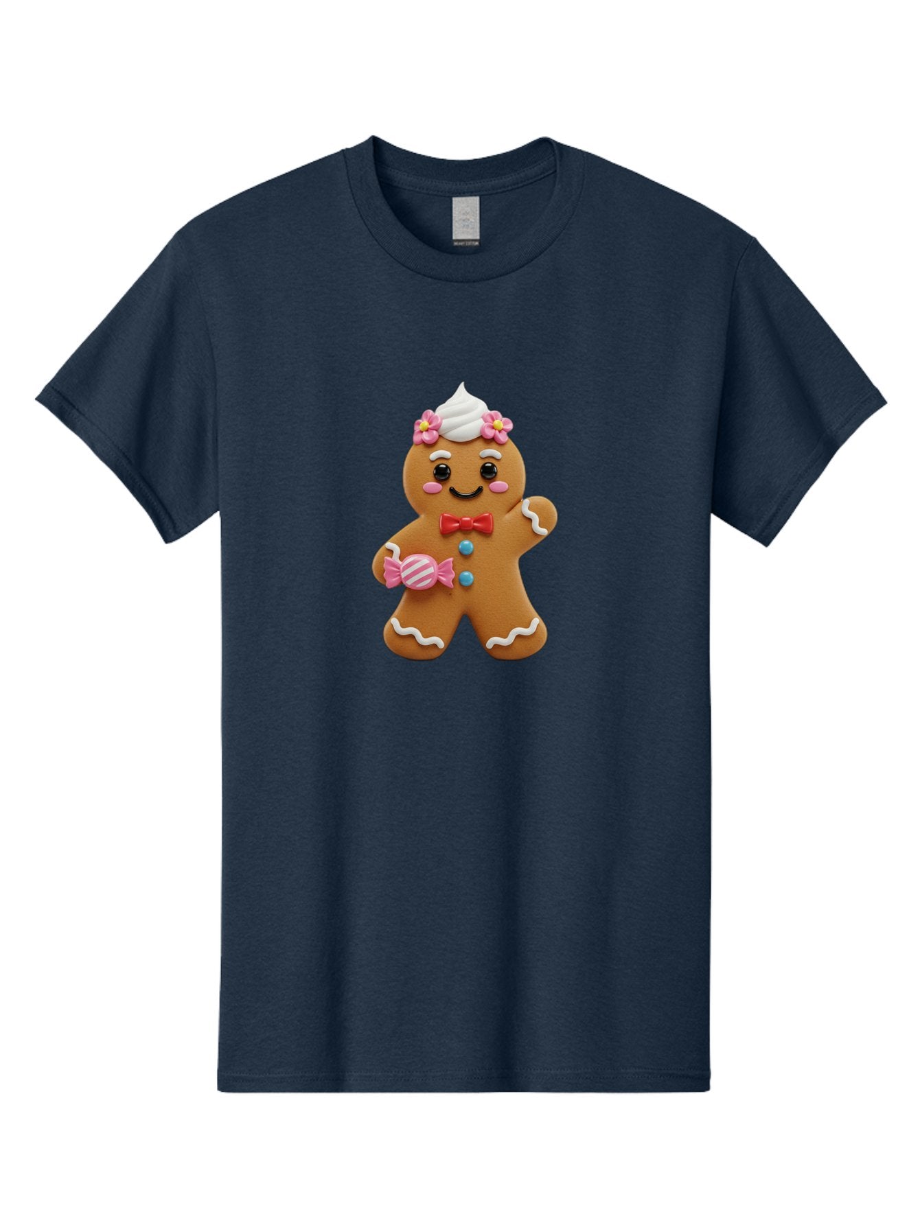 Gingerbread-Man-12 Men'S Graphic Tee, 100% Cotton, Comfortable Casual Summer Wear, Machine Washable, Gingerbread Man, Festive Cookie, Holiday Treat, Sweet Decoration, Christmas Dessert, Candy, Icing Details, Cartoonish Design, Bab944 8