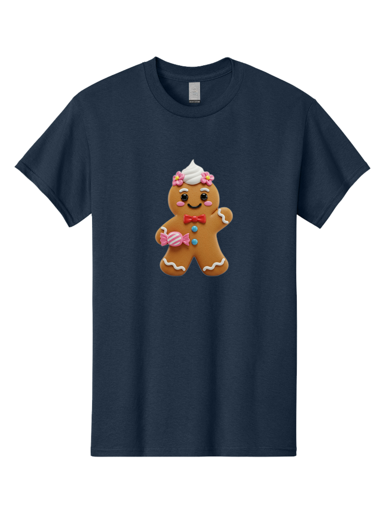 Gingerbread-Man-12 Men'S Graphic Tee, 100% Cotton, Comfortable Casual Summer Wear, Machine Washable, Gingerbread Man, Festive Cookie, Holiday Treat, Sweet Decoration, Christmas Dessert, Candy, Icing Details, Cartoonish Design, Bab944 6