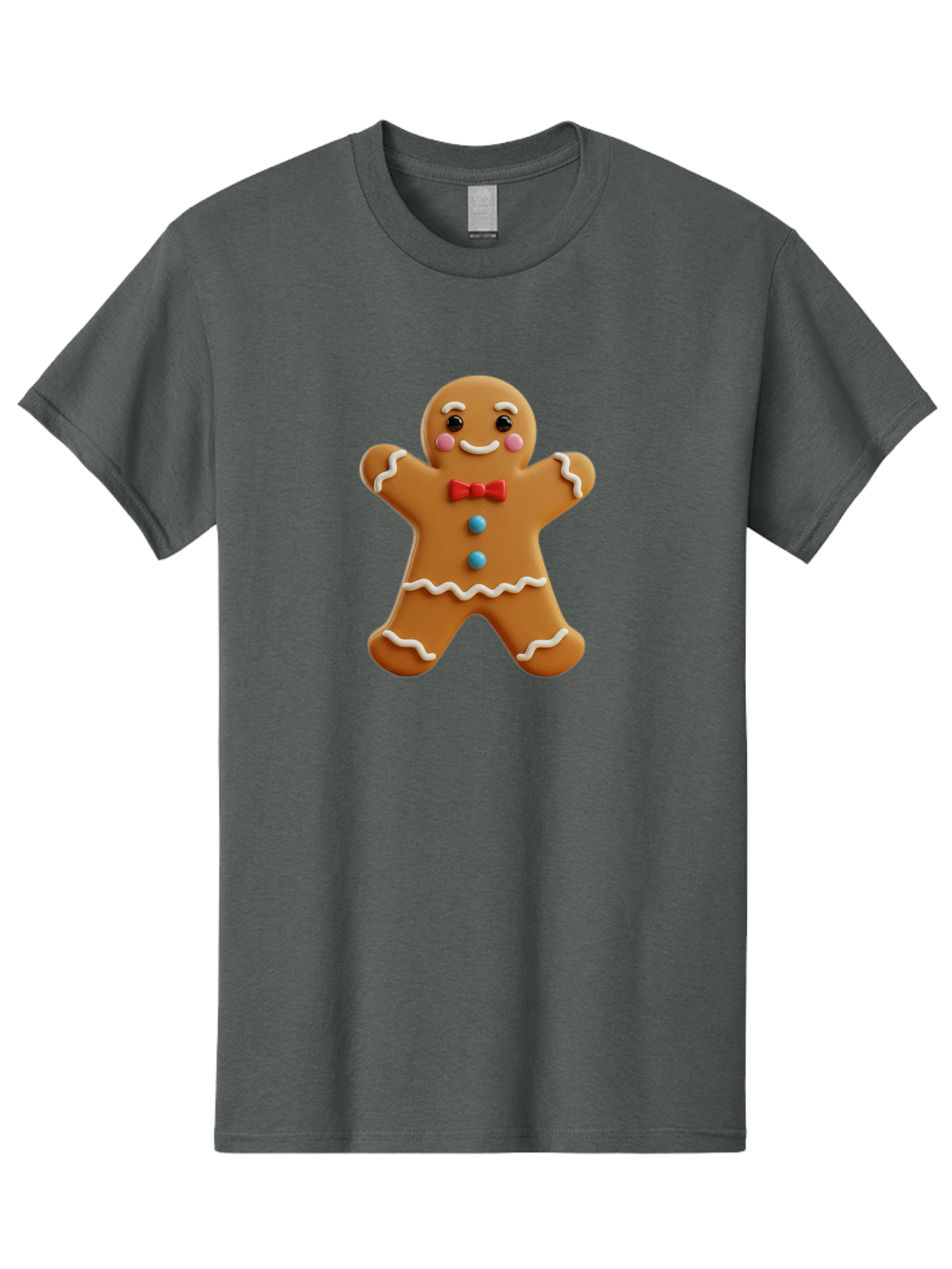Gingerbread-Man-13 Men'S Graphic Tee, 100% Cotton, Comfortable Casual Summer Wear, Machine Washable, Cute Gingerbread Man, Christmas Cookie, Festive Treat, Red Bow Tie, White Icing, Blue Candy Buttons, Holiday Baking, Sweet Delight Bab945 12