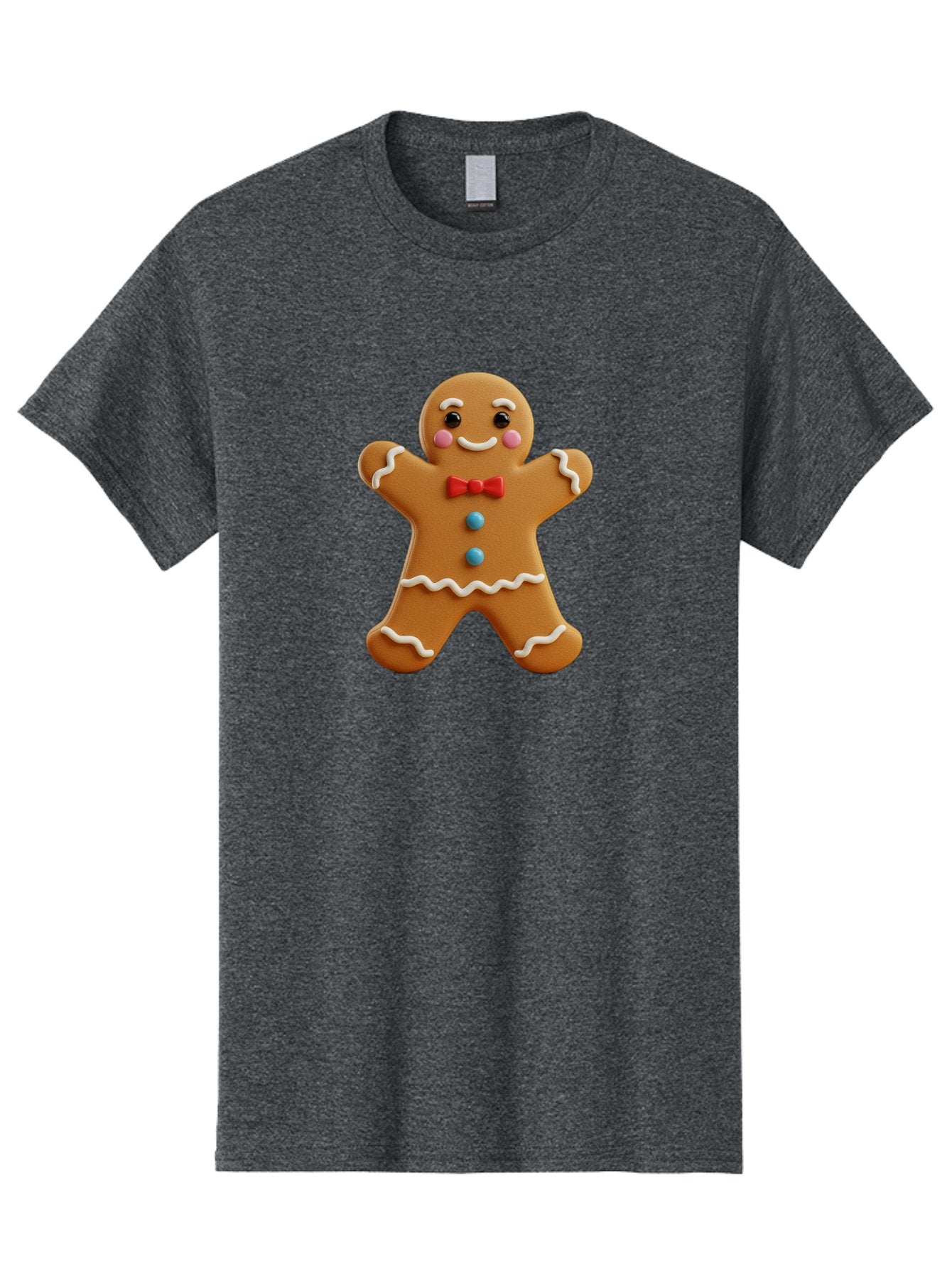 Gingerbread-Man-13 Men'S Graphic Tee, 100% Cotton, Comfortable Casual Summer Wear, Machine Washable, Cute Gingerbread Man, Christmas Cookie, Festive Treat, Red Bow Tie, White Icing, Blue Candy Buttons, Holiday Baking, Sweet Delight Bab945 10