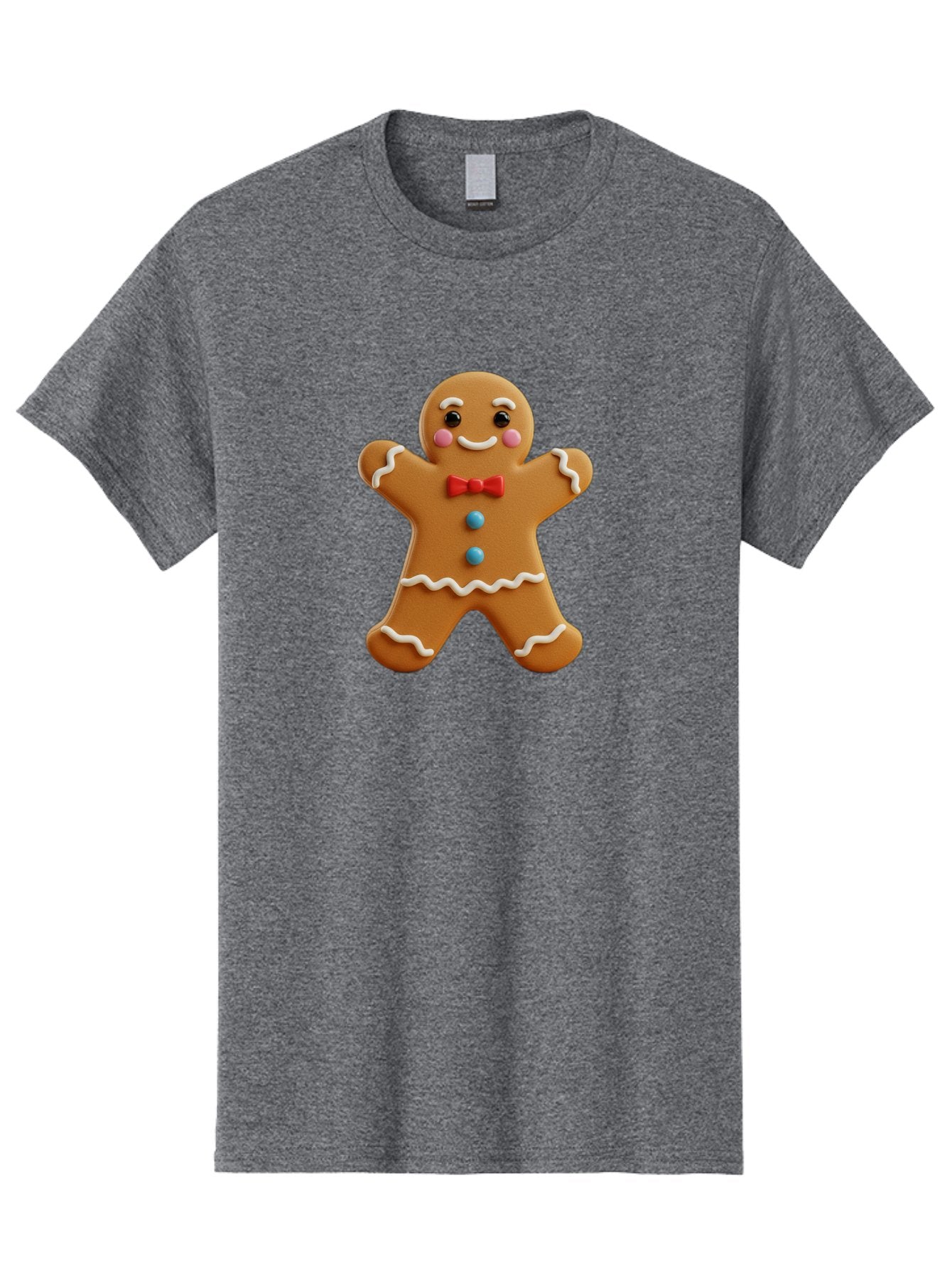 Gingerbread-Man-13 Men'S Graphic Tee, 100% Cotton, Comfortable Casual Summer Wear, Machine Washable, Cute Gingerbread Man, Christmas Cookie, Festive Treat, Red Bow Tie, White Icing, Blue Candy Buttons, Holiday Baking, Sweet Delight Bab945 7