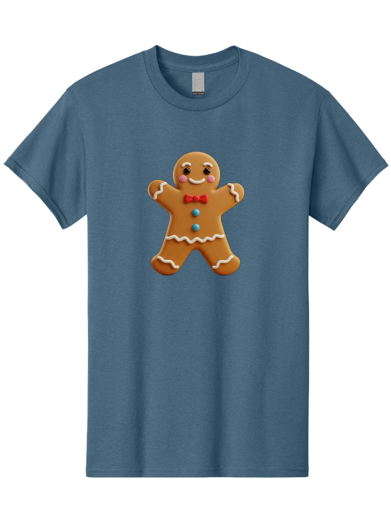 Gingerbread-Man-13 Men'S Graphic Tee, 100% Cotton, Comfortable Casual Summer Wear, Machine Washable, Cute Gingerbread Man, Christmas Cookie, Festive Treat, Red Bow Tie, White Icing, Blue Candy Buttons, Holiday Baking, Sweet Delight Bab945 15
