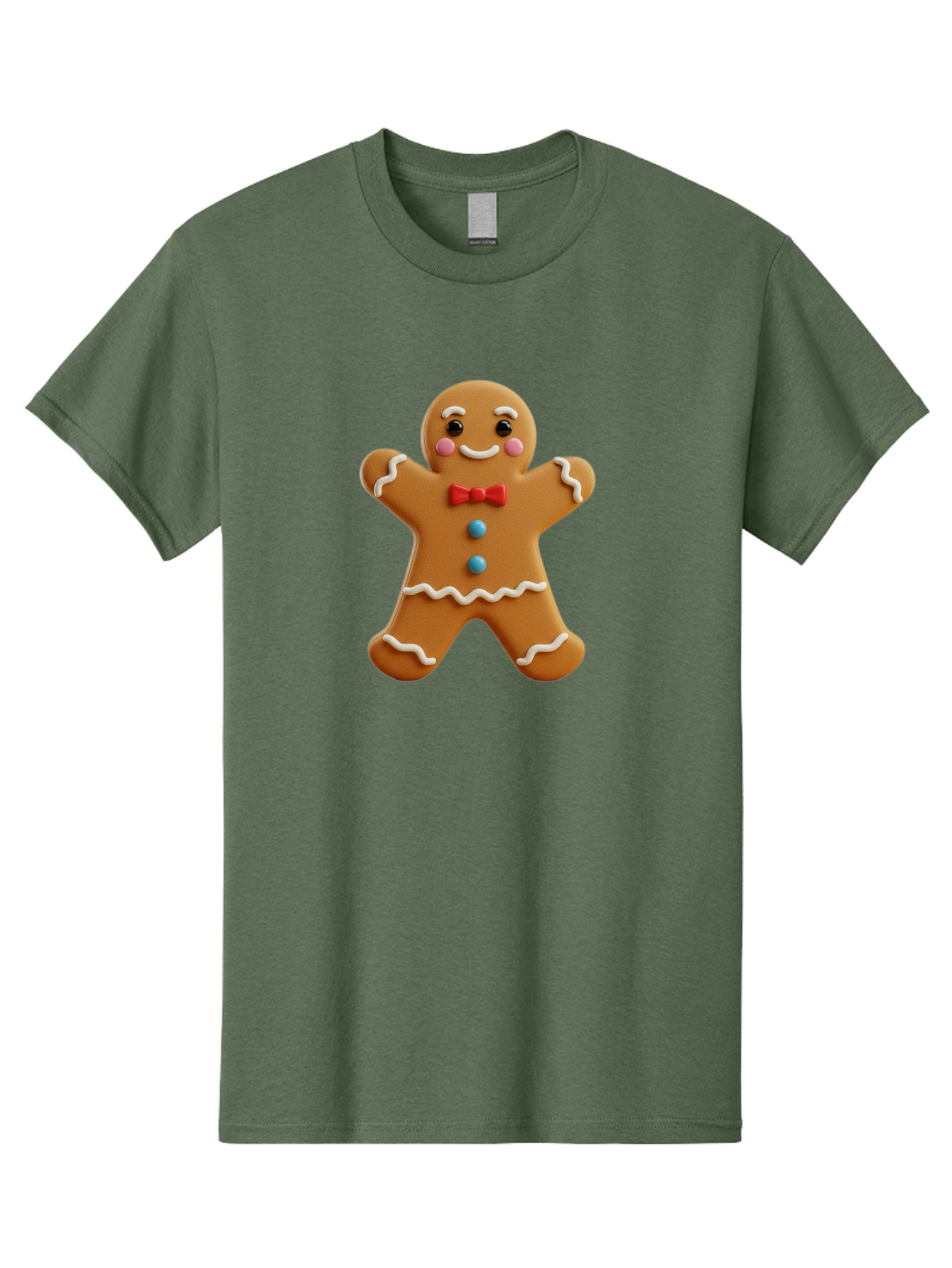 Gingerbread-Man-13 Men'S Graphic Tee, 100% Cotton, Comfortable Casual Summer Wear, Machine Washable, Cute Gingerbread Man, Christmas Cookie, Festive Treat, Red Bow Tie, White Icing, Blue Candy Buttons, Holiday Baking, Sweet Delight Bab945 8