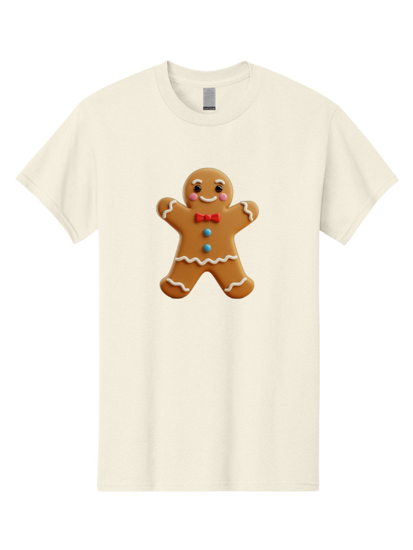 Gingerbread-Man-13 Men'S Graphic Tee, 100% Cotton, Comfortable Casual Summer Wear, Machine Washable, Cute Gingerbread Man, Christmas Cookie, Festive Treat, Red Bow Tie, White Icing, Blue Candy Buttons, Holiday Baking, Sweet Delight Bab945 13