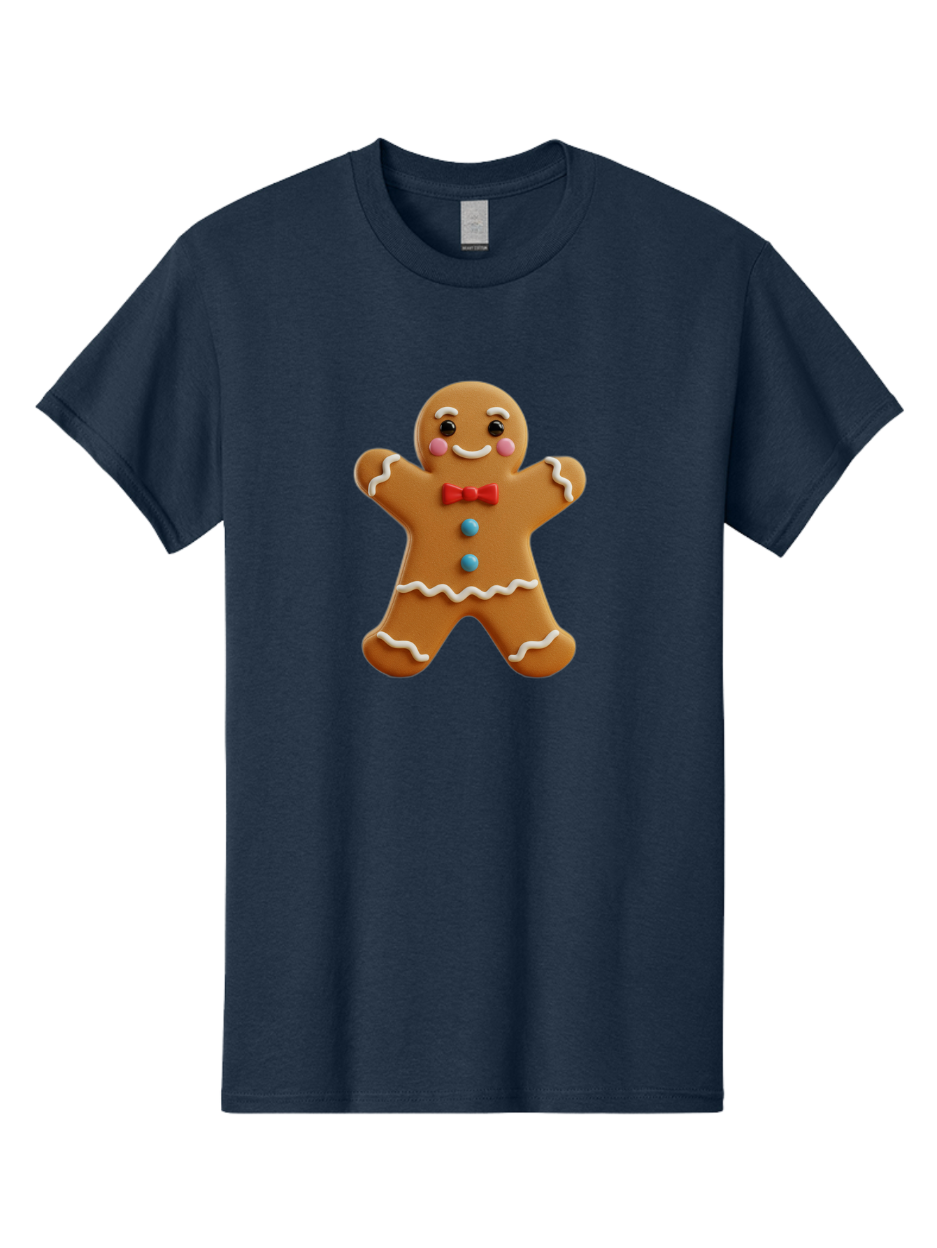 Gingerbread-Man-13 Men'S Graphic Tee, 100% Cotton, Comfortable Casual Summer Wear, Machine Washable, Cute Gingerbread Man, Christmas Cookie, Festive Treat, Red Bow Tie, White Icing, Blue Candy Buttons, Holiday Baking, Sweet Delight Bab945 9