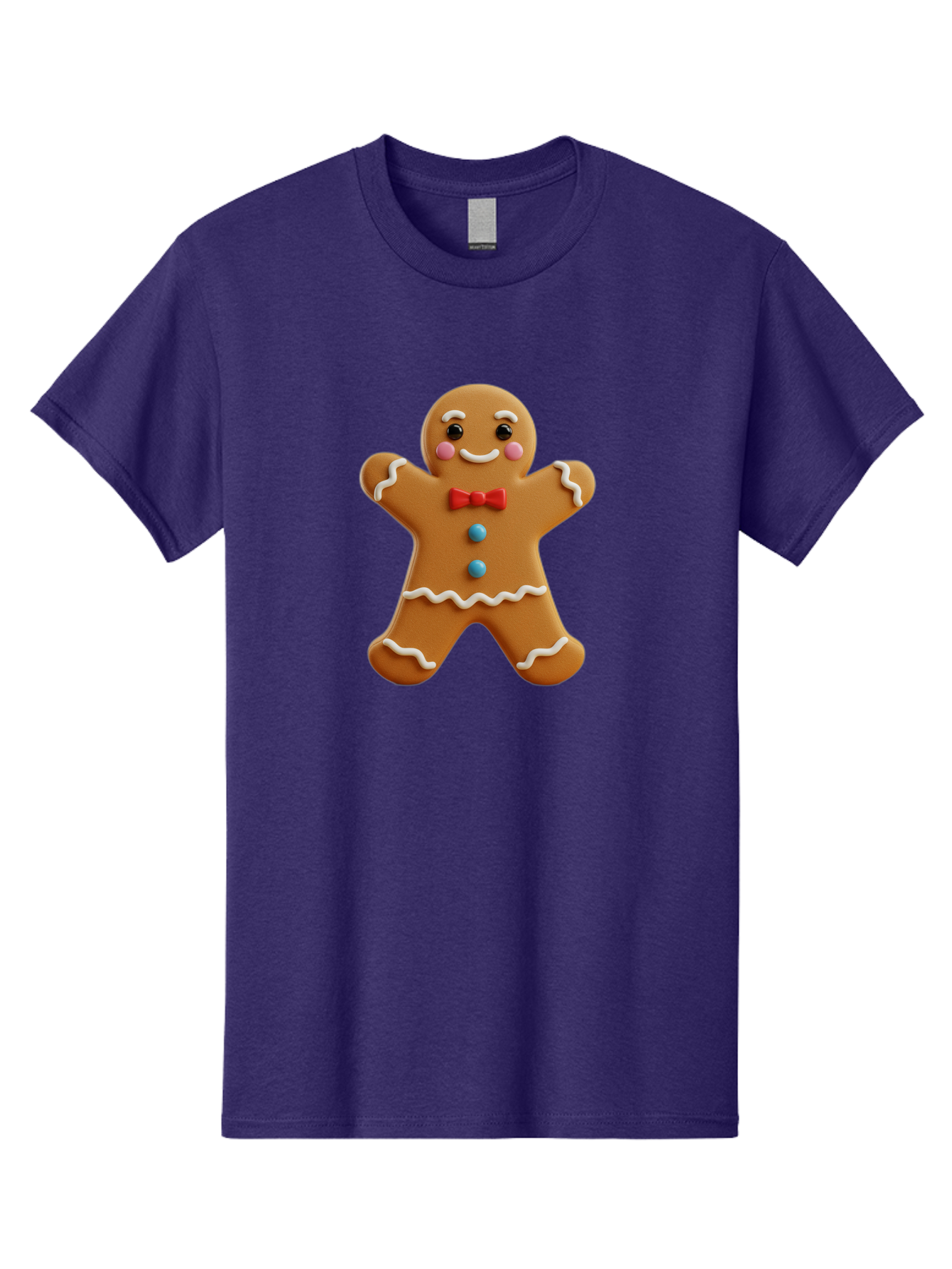 Gingerbread-Man-13 Men'S Graphic Tee, 100% Cotton, Comfortable Casual Summer Wear, Machine Washable, Cute Gingerbread Man, Christmas Cookie, Festive Treat, Red Bow Tie, White Icing, Blue Candy Buttons, Holiday Baking, Sweet Delight Bab945 10