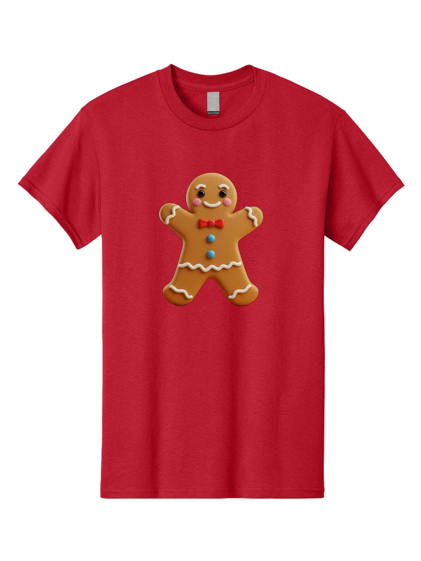Gingerbread-Man-13 Men'S Graphic Tee, 100% Cotton, Comfortable Casual Summer Wear, Machine Washable, Cute Gingerbread Man, Christmas Cookie, Festive Treat, Red Bow Tie, White Icing, Blue Candy Buttons, Holiday Baking, Sweet Delight Bab945 14