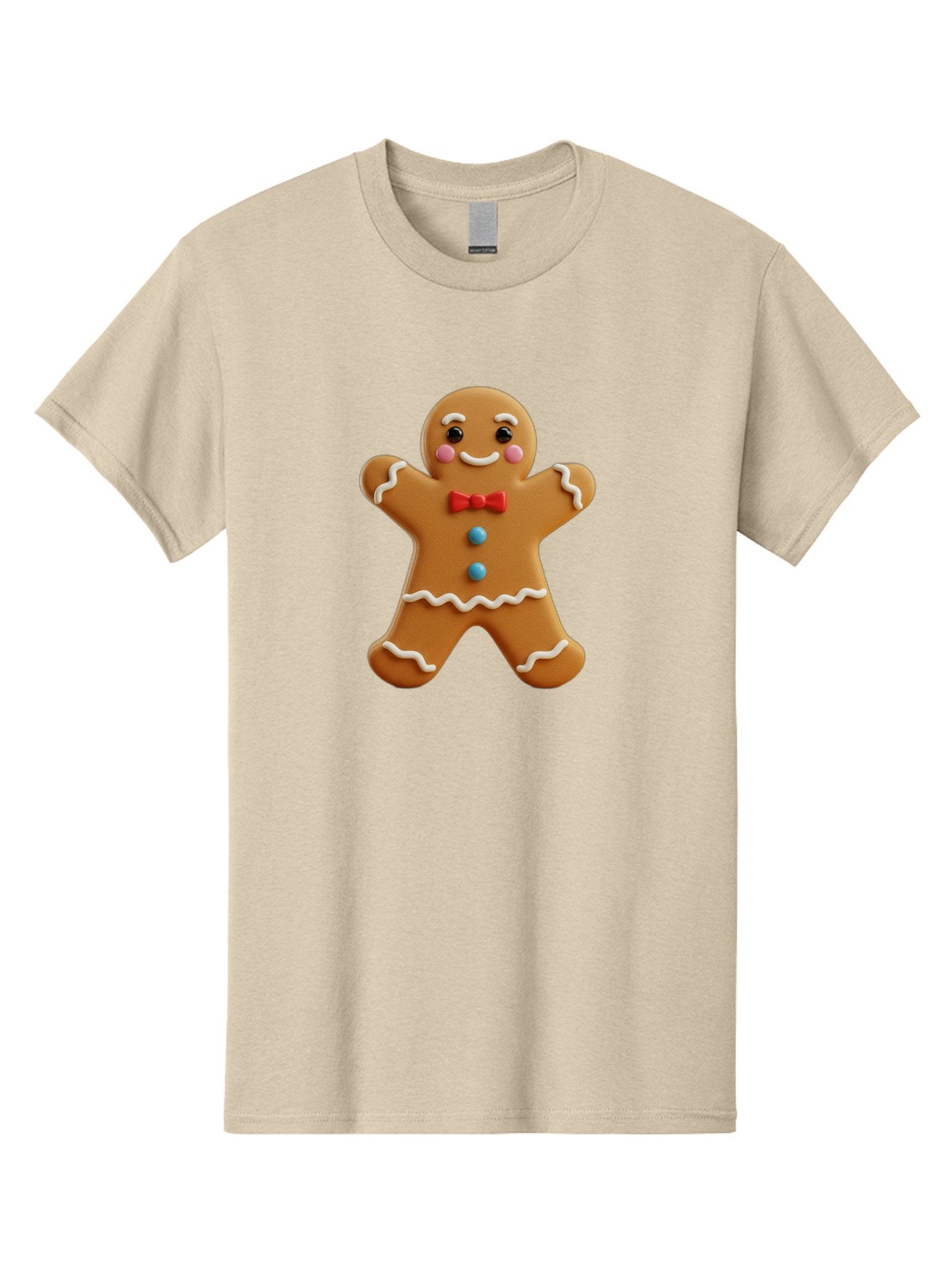Gingerbread-Man-13 Men'S Graphic Tee, 100% Cotton, Comfortable Casual Summer Wear, Machine Washable, Cute Gingerbread Man, Christmas Cookie, Festive Treat, Red Bow Tie, White Icing, Blue Candy Buttons, Holiday Baking, Sweet Delight Bab945 6
