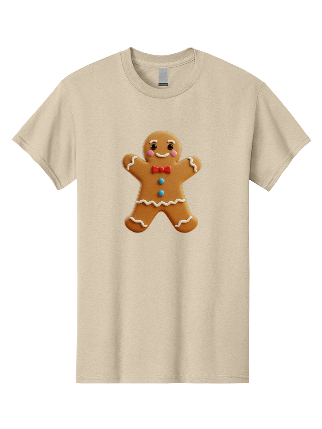 Gingerbread-Man-13 Men'S Graphic Tee, 100% Cotton, Comfortable Casual Summer Wear, Machine Washable, Cute Gingerbread Man, Christmas Cookie, Festive Treat, Red Bow Tie, White Icing, Blue Candy Buttons, Holiday Baking, Sweet Delight Bab945 7