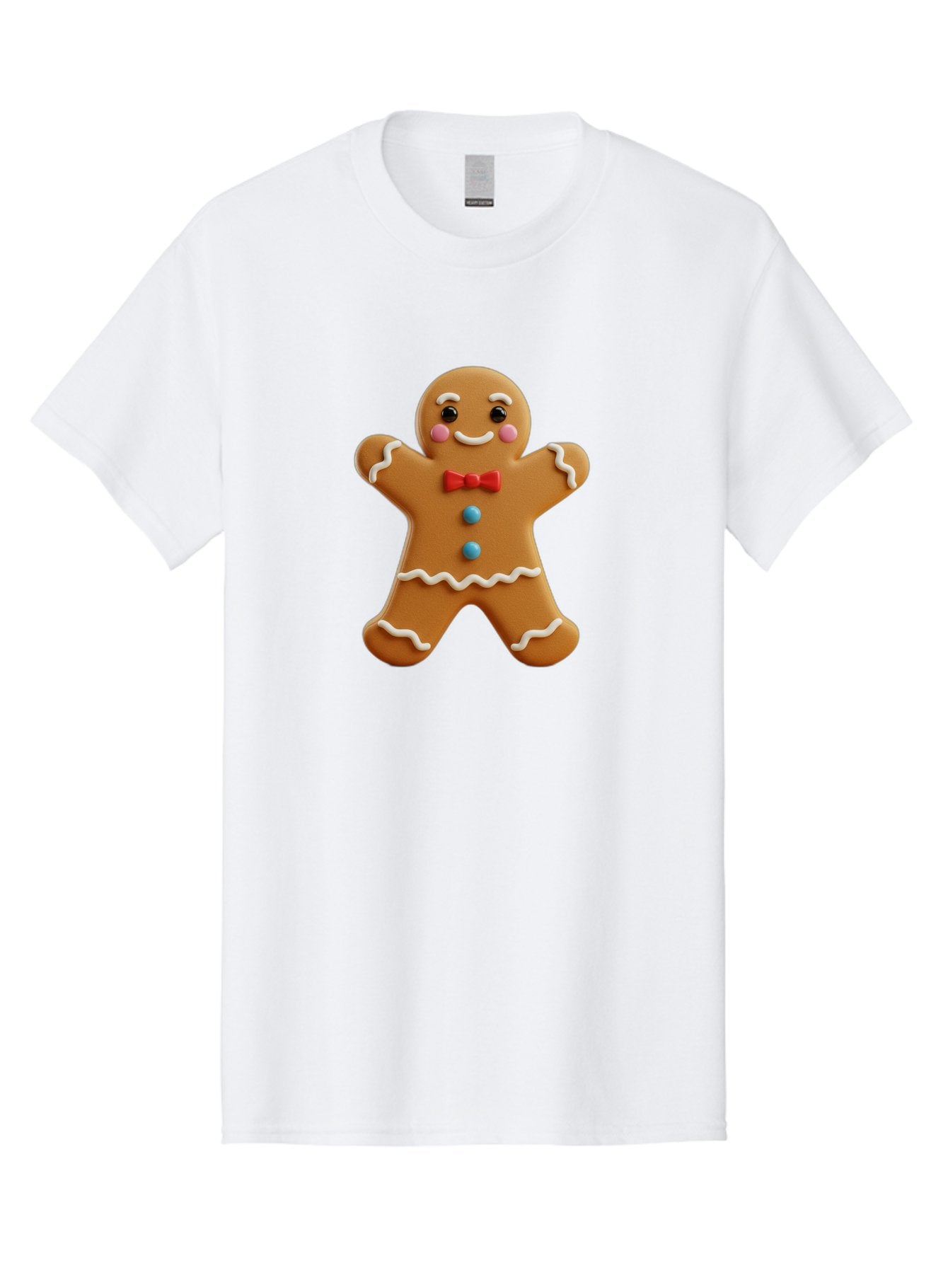 Gingerbread-Man-13 Men'S Graphic Tee, 100% Cotton, Comfortable Casual Summer Wear, Machine Washable, Cute Gingerbread Man, Christmas Cookie, Festive Treat, Red Bow Tie, White Icing, Blue Candy Buttons, Holiday Baking, Sweet Delight Bab945 8