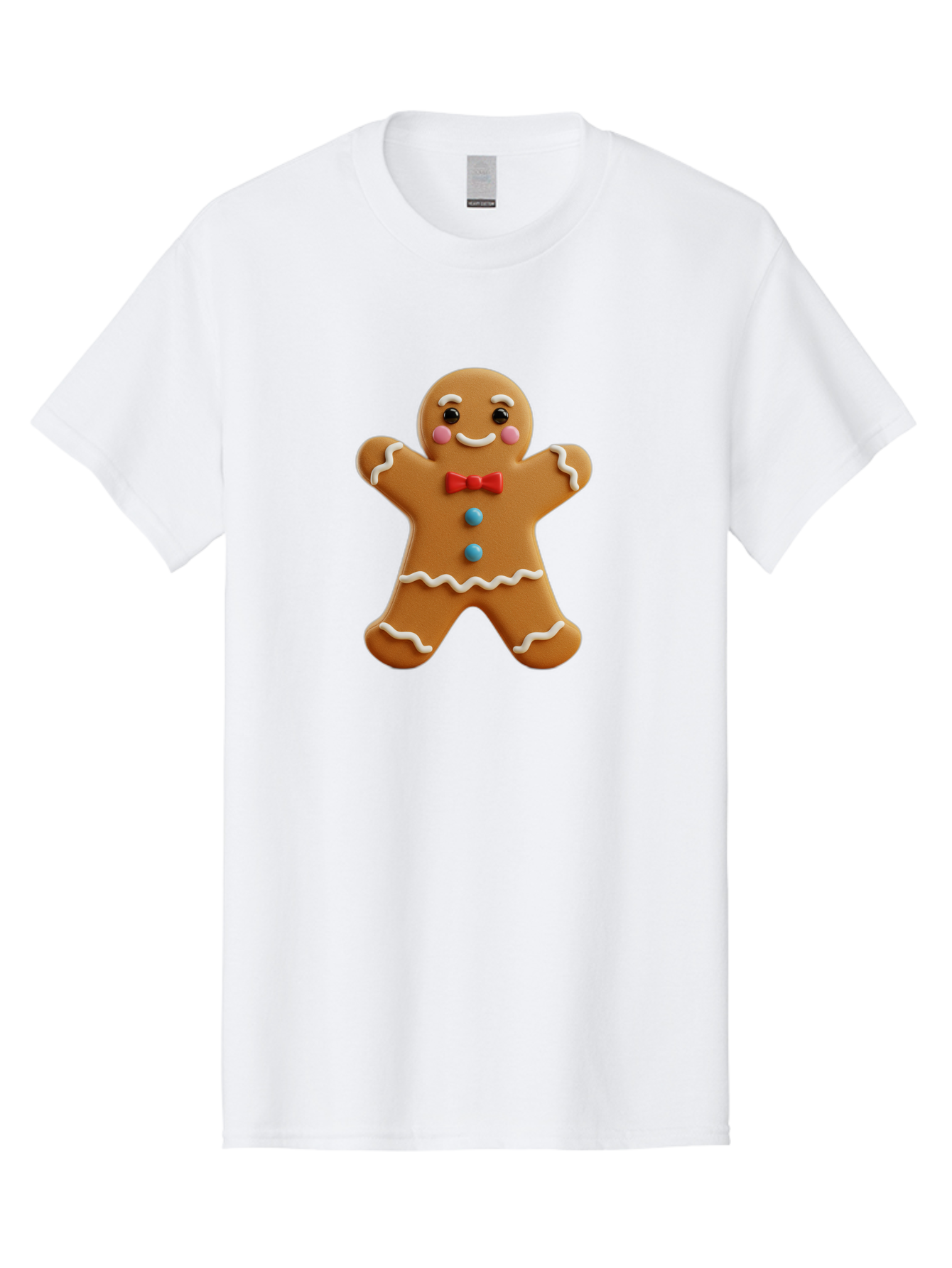 Gingerbread-Man-13 Men'S Graphic Tee, 100% Cotton, Comfortable Casual Summer Wear, Machine Washable, Cute Gingerbread Man, Christmas Cookie, Festive Treat, Red Bow Tie, White Icing, Blue Candy Buttons, Holiday Baking, Sweet Delight Bab945 6
