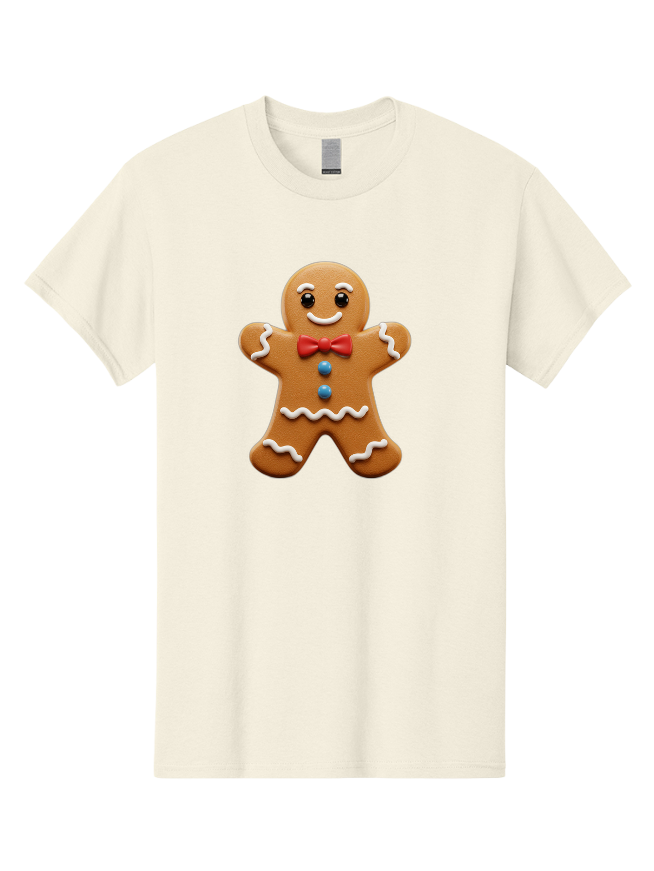 Gingerbread-Man-15 Men'S Graphic Tee, 100% Cotton, Comfortable Casual Summer Wear, Machine Washable, Gingerbread Man, Christmas Cookie, Red Bow Tie, White Icing, Blue Buttons, Festive Treat, Holiday Baking, Sweet Delight, Winter Wonderland Bab947 7