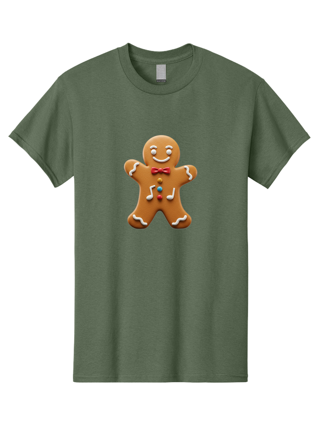 Gingerbread-Man-16 Men'S Graphic Tee, 100% Cotton, Comfortable Casual Summer Wear, Machine Washable, Gingerbread Man, Holiday Treat, Festive Cookie, Christmas Baking, Sweet Decoration, Icing Details, Candy Buttons, Red Bow Tie, White Icing Bab948 9