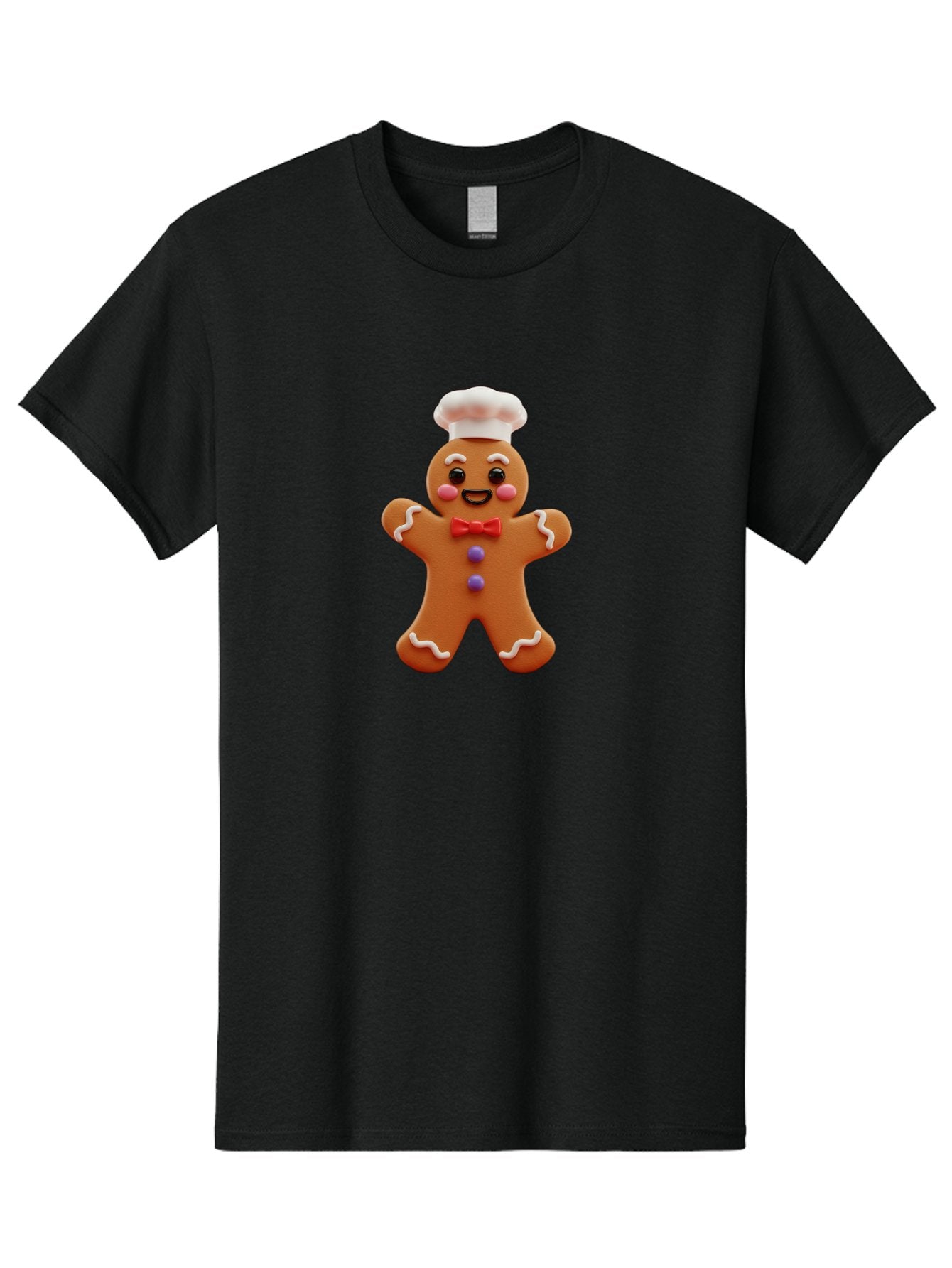 Gingerbread-Man-2 Men'S Graphic Tee, 100% Cotton, Comfortable Casual Summer Wear, Machine Washable, Gingerbread Man, Holiday Treat, Baking Delight, Festive Dessert, Red Bow Tie, Chef'S Hat, Sweet Character, Christmas Cookie Bab950 6