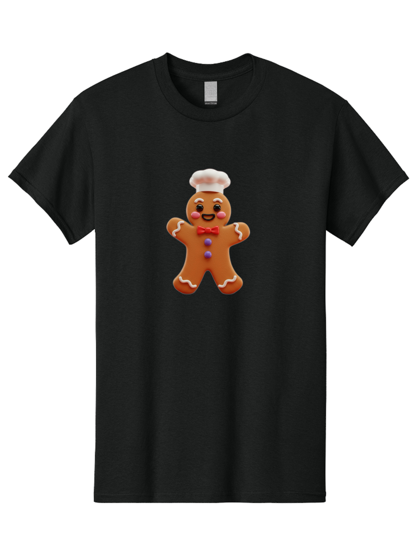 Gingerbread-Man-2 Men'S Graphic Tee, 100% Cotton, Comfortable Casual Summer Wear, Machine Washable, Gingerbread Man, Holiday Treat, Baking Delight, Festive Dessert, Red Bow Tie, Chef'S Hat, Sweet Character, Christmas Cookie Bab950 7