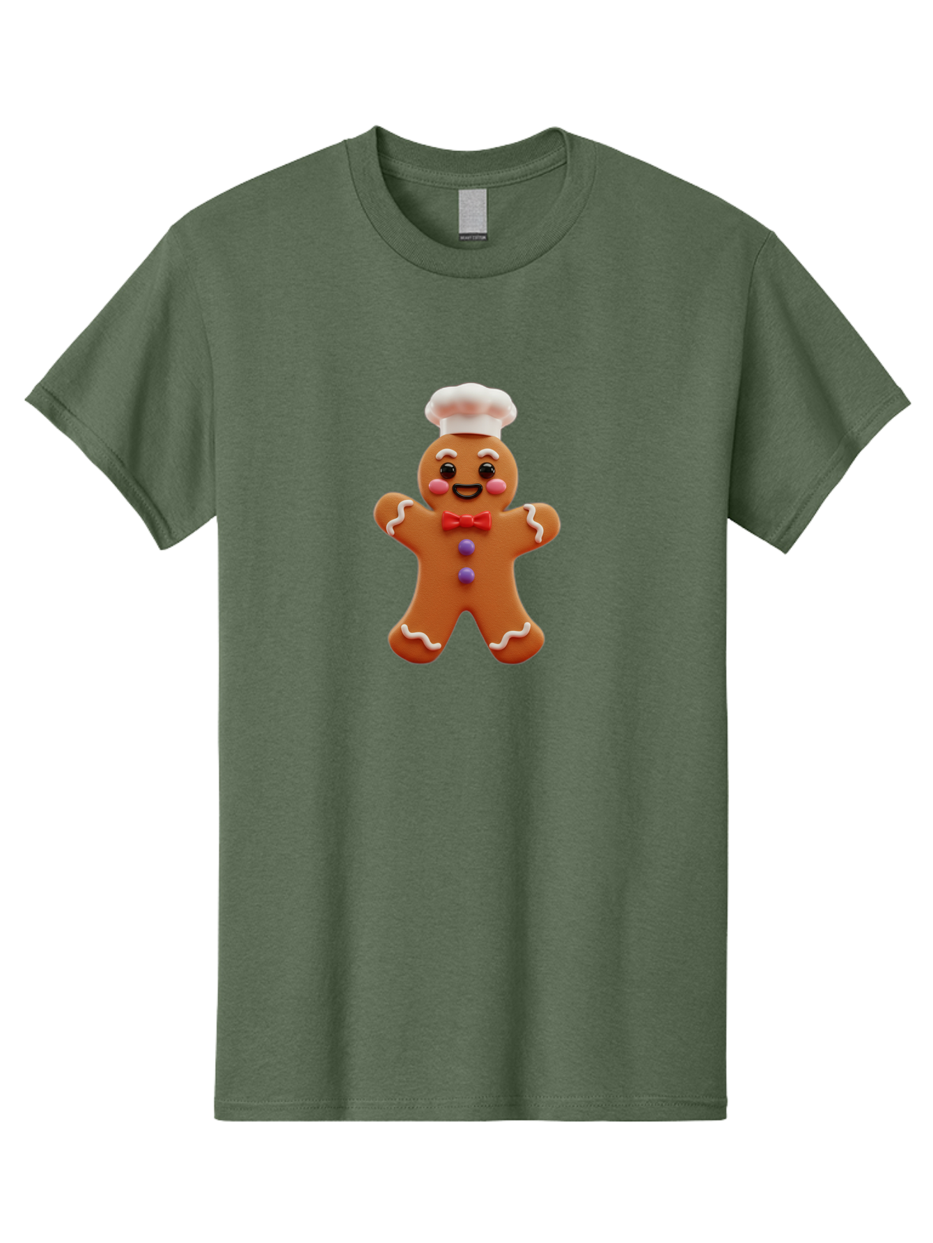 Gingerbread-Man-2 Men'S Graphic Tee, 100% Cotton, Comfortable Casual Summer Wear, Machine Washable, Gingerbread Man, Holiday Treat, Baking Delight, Festive Dessert, Red Bow Tie, Chef'S Hat, Sweet Character, Christmas Cookie Bab950 10