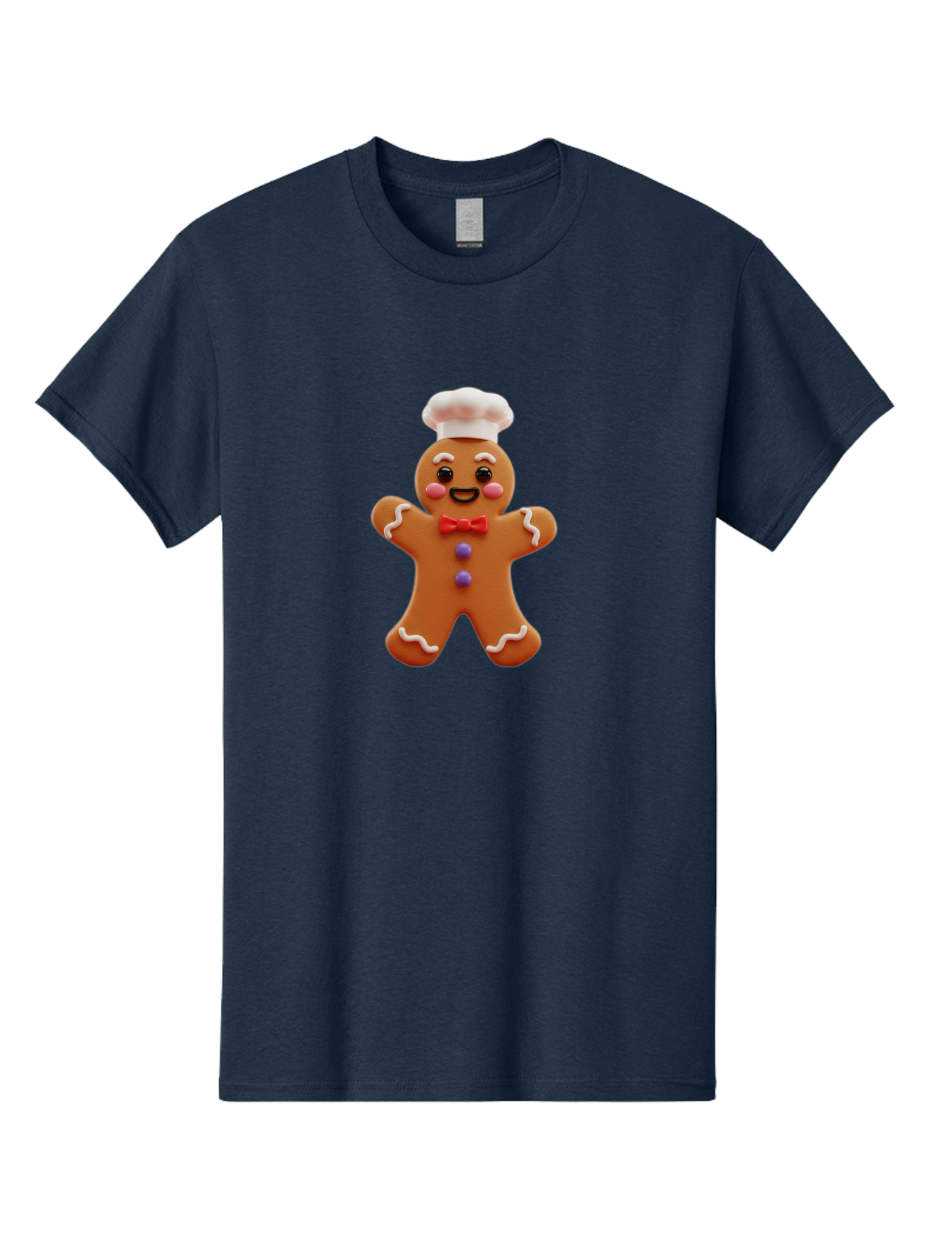 Gingerbread-Man-2 Men'S Graphic Tee, 100% Cotton, Comfortable Casual Summer Wear, Machine Washable, Gingerbread Man, Holiday Treat, Baking Delight, Festive Dessert, Red Bow Tie, Chef'S Hat, Sweet Character, Christmas Cookie Bab950 8