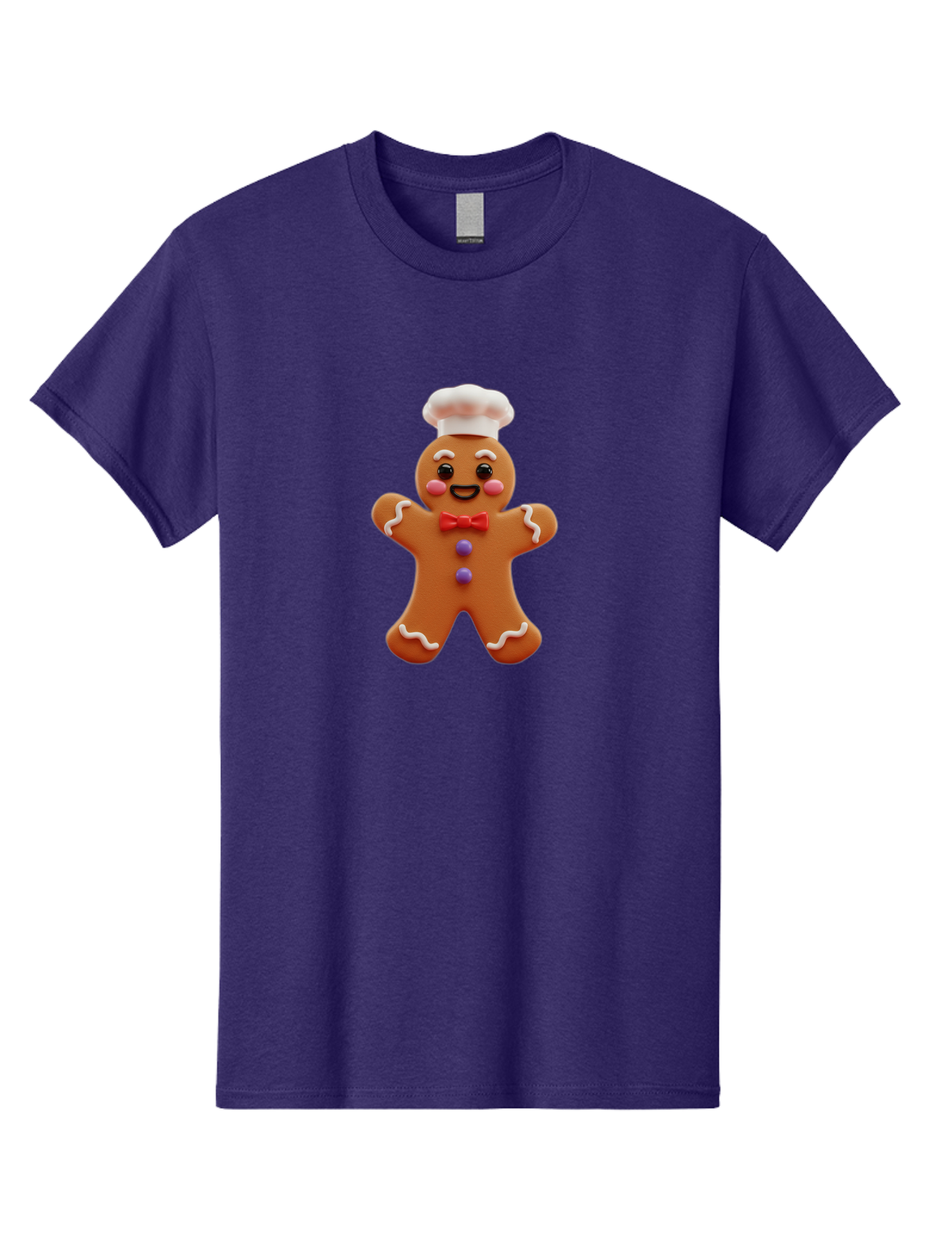 Gingerbread-Man-2 Men'S Graphic Tee, 100% Cotton, Comfortable Casual Summer Wear, Machine Washable, Gingerbread Man, Holiday Treat, Baking Delight, Festive Dessert, Red Bow Tie, Chef'S Hat, Sweet Character, Christmas Cookie Bab950 4