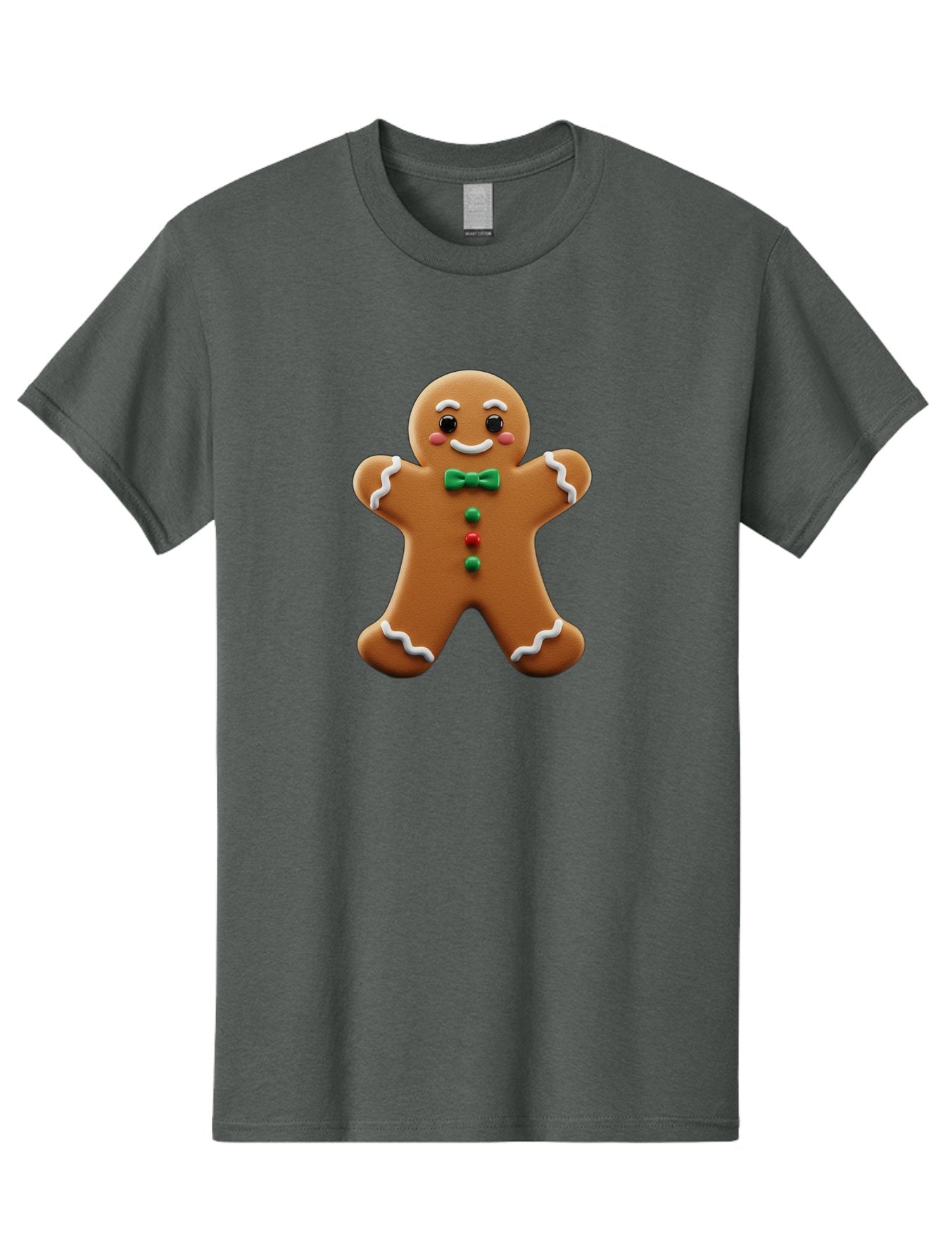 Gingerbread-Man-3 Men'S Graphic Tee, 100% Cotton, Comfortable Casual Summer Wear, Machine Washable, Gingerbread Man, Festive Treat, Christmas Cookie, Holiday Baking, Sugar Decoration, Icing Details, Animated Character, Cartoon Style, Bab951 8