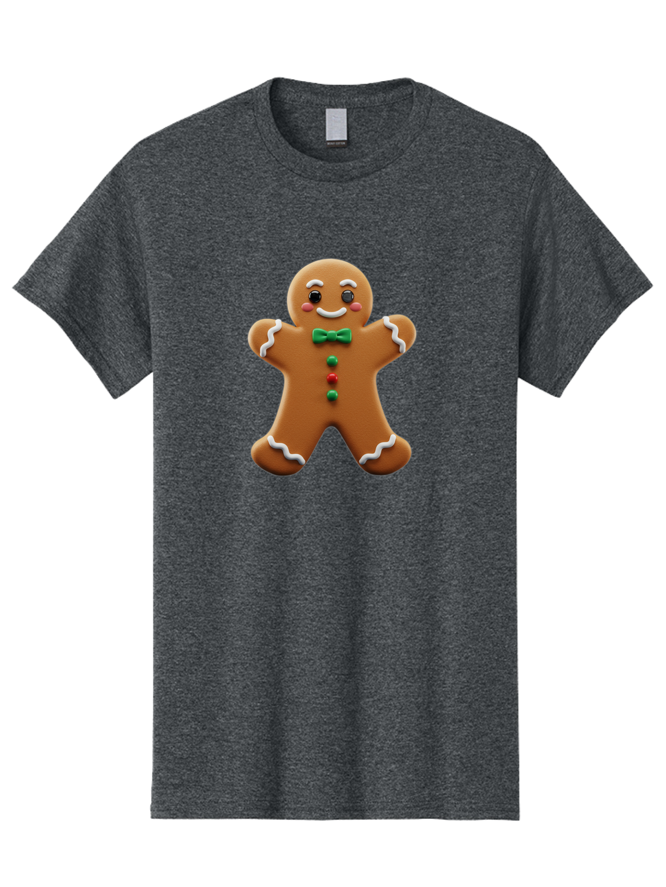 Gingerbread-Man-3 Men'S Graphic Tee, 100% Cotton, Comfortable Casual Summer Wear, Machine Washable, Gingerbread Man, Festive Treat, Christmas Cookie, Holiday Baking, Sugar Decoration, Icing Details, Animated Character, Cartoon Style, Bab951 9