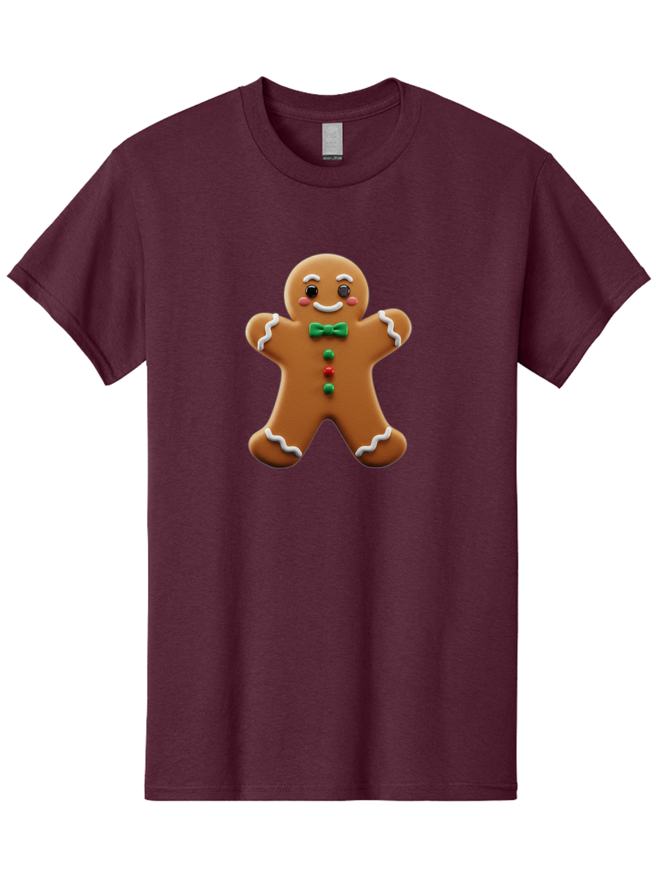 Gingerbread-Man-3 Men'S Graphic Tee, 100% Cotton, Comfortable Casual Summer Wear, Machine Washable, Gingerbread Man, Festive Treat, Christmas Cookie, Holiday Baking, Sugar Decoration, Icing Details, Animated Character, Cartoon Style, Bab951 5