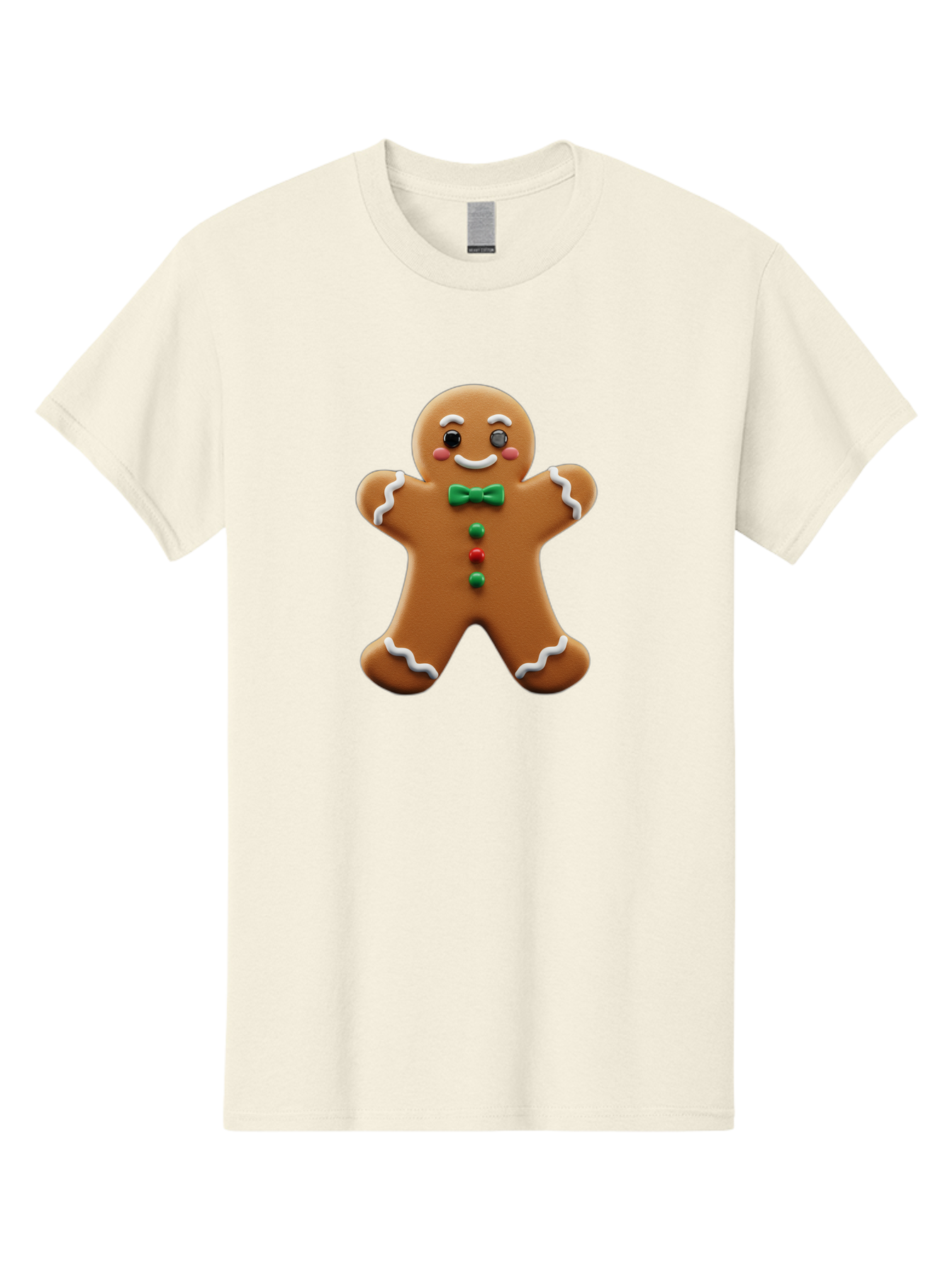 Gingerbread-Man-3 Men'S Graphic Tee, 100% Cotton, Comfortable Casual Summer Wear, Machine Washable, Gingerbread Man, Festive Treat, Christmas Cookie, Holiday Baking, Sugar Decoration, Icing Details, Animated Character, Cartoon Style, Bab951
