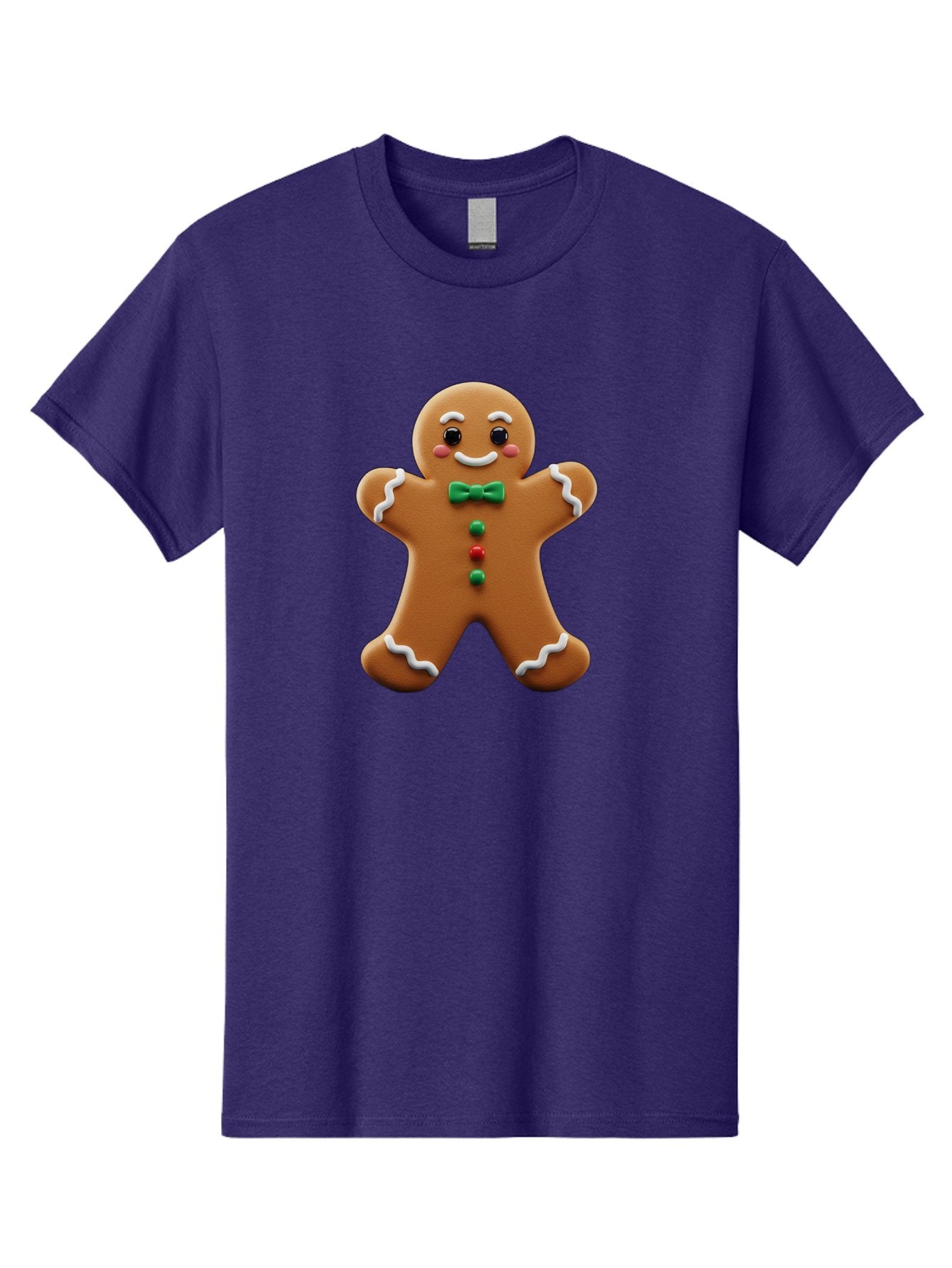 Gingerbread-Man-3 Men'S Graphic Tee, 100% Cotton, Comfortable Casual Summer Wear, Machine Washable, Gingerbread Man, Festive Treat, Christmas Cookie, Holiday Baking, Sugar Decoration, Icing Details, Animated Character, Cartoon Style, Bab951 5