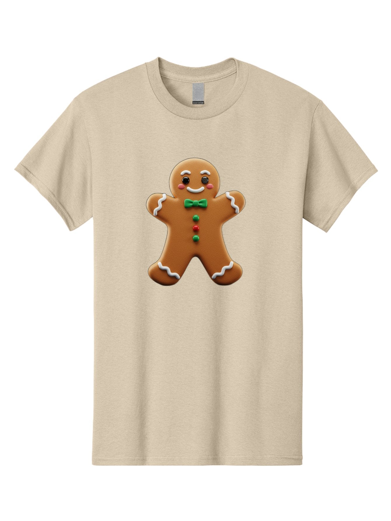 Gingerbread-Man-3 Men'S Graphic Tee, 100% Cotton, Comfortable Casual Summer Wear, Machine Washable, Gingerbread Man, Festive Treat, Christmas Cookie, Holiday Baking, Sugar Decoration, Icing Details, Animated Character, Cartoon Style, Bab951