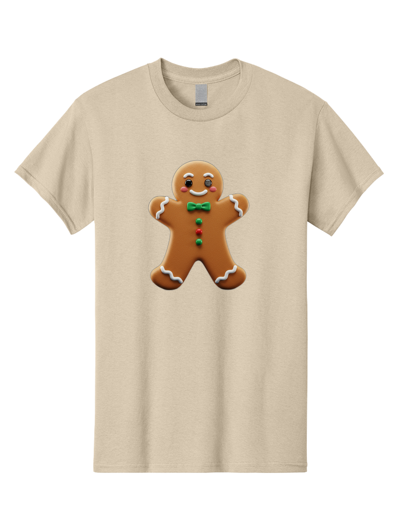 Gingerbread-Man-3 Men'S Graphic Tee, 100% Cotton, Comfortable Casual Summer Wear, Machine Washable, Gingerbread Man, Festive Treat, Christmas Cookie, Holiday Baking, Sugar Decoration, Icing Details, Animated Character, Cartoon Style, Bab951 10