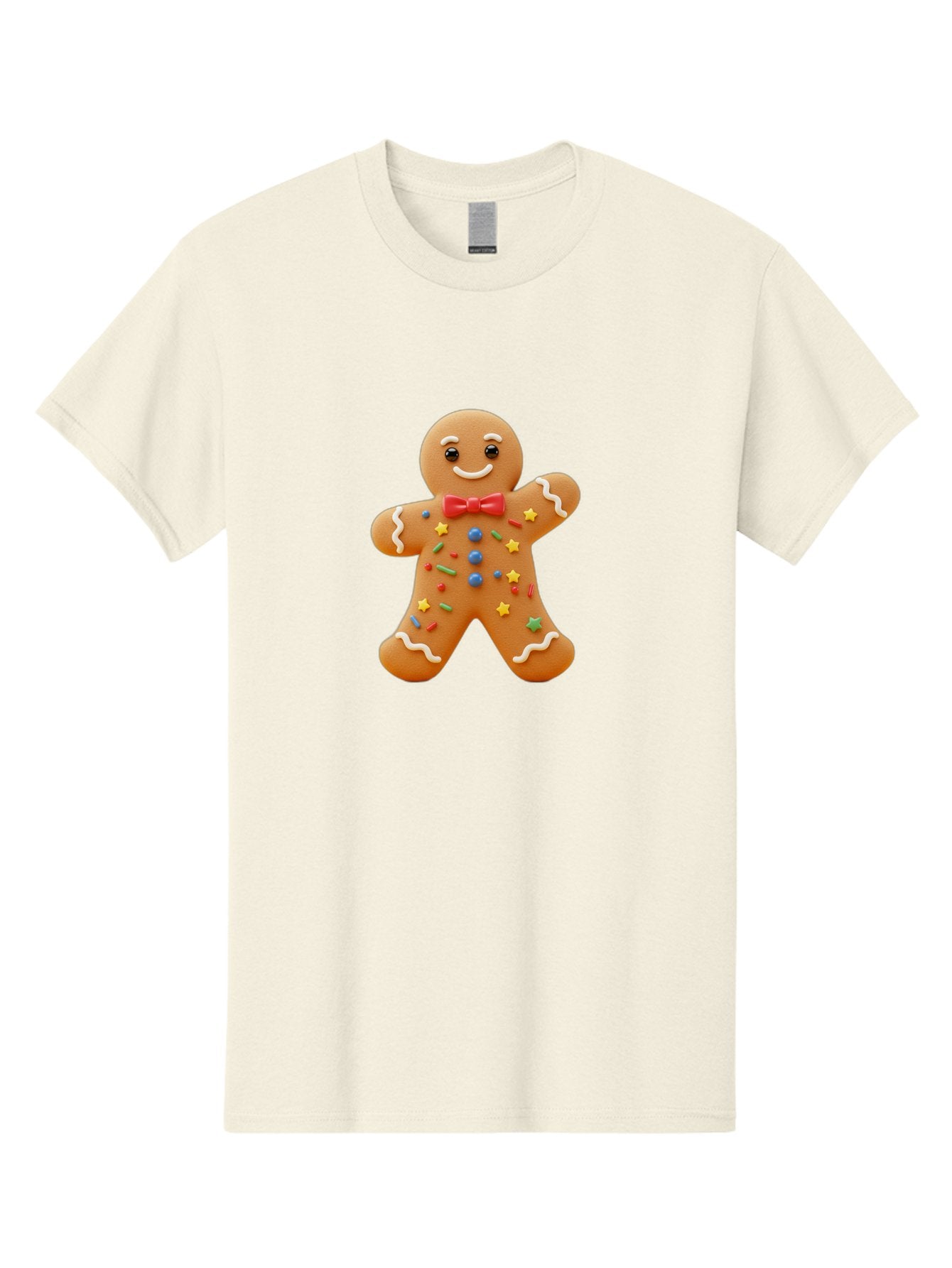 Gingerbread-Man-4 Men'S Graphic Tee, 100% Cotton, Comfortable Casual Summer Wear, Machine Washable, Gingerbread Man, Festive Treat, Holiday Cookie, Icing Decorations, Colorful Sprinkles, Red Bow Tie, Cartoon Character, Sweet Delight, Baking, Bab952 12