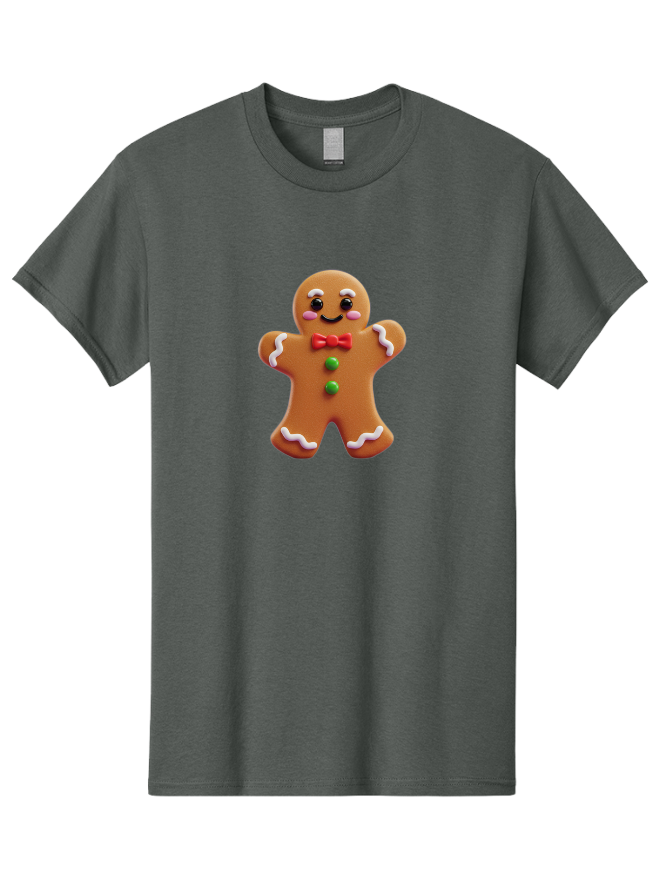 Gingerbread-Man-6 Men'S Graphic Tee, 100% Cotton, Comfortable Casual Summer Wear, Machine Washable, Gingerbread Man, Christmas Cookie, Holiday Treat, Sweet Decoration, Festive Dessert, Bakery Delight, Adorable Character Bab954