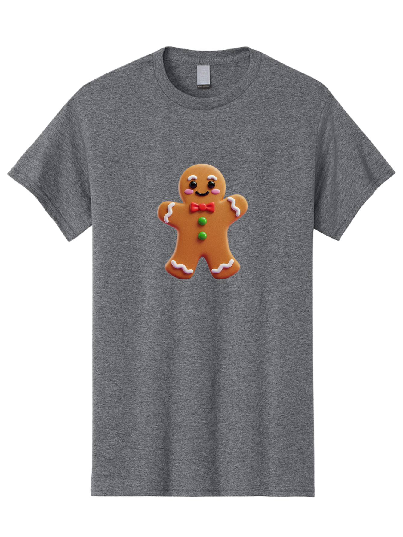 Gingerbread-Man-6 Men'S Graphic Tee, 100% Cotton, Comfortable Casual Summer Wear, Machine Washable, Gingerbread Man, Christmas Cookie, Holiday Treat, Sweet Decoration, Festive Dessert, Bakery Delight, Adorable Character Bab954 5