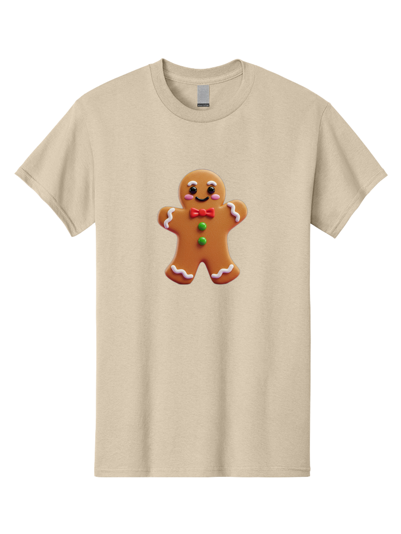Gingerbread-Man-6 Men'S Graphic Tee, 100% Cotton, Comfortable Casual Summer Wear, Machine Washable, Gingerbread Man, Christmas Cookie, Holiday Treat, Sweet Decoration, Festive Dessert, Bakery Delight, Adorable Character Bab954 4