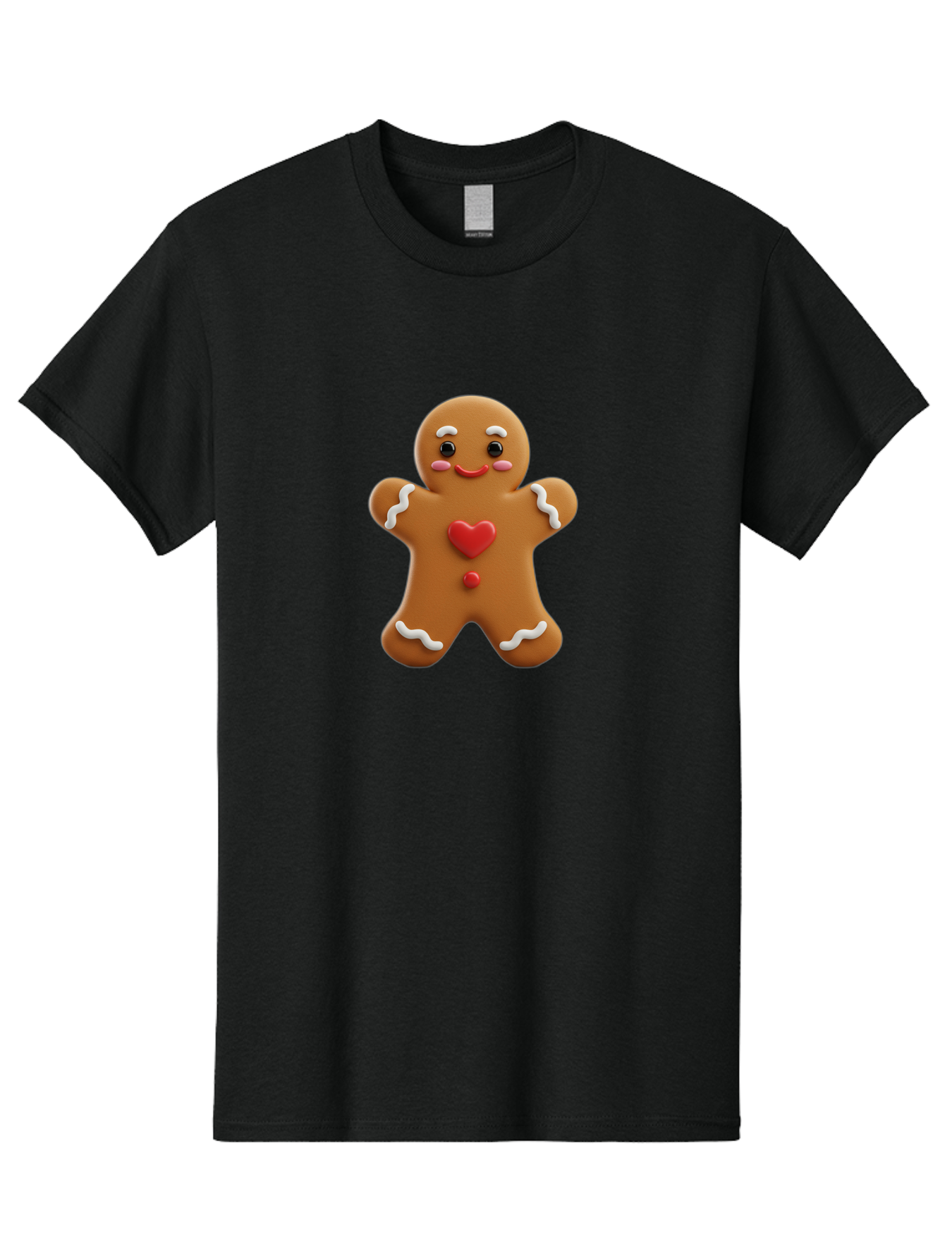 Gingerbread-Man-8 Men'S Graphic Tee, 100% Cotton, Comfortable Casual Summer Wear, Machine Washable, 3D Gingerbread Man, Festive Holiday Treat, Cartoon Character, White Icing Details, Red Heart Decoration, Sweet Indulgence, Christmas Cookie, Bab956 9