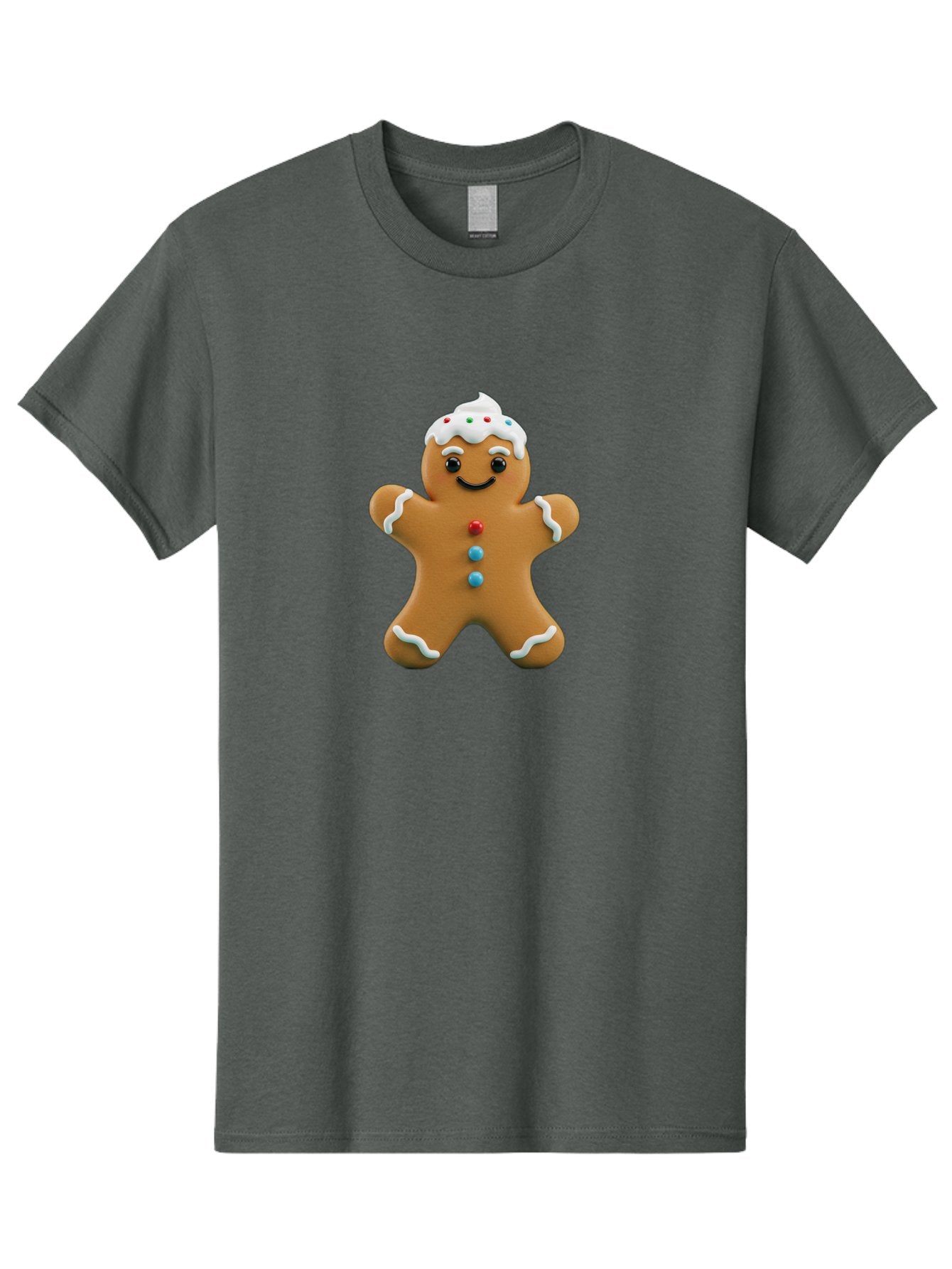 Gingerbread-Man-9 Men'S Graphic Tee, 100% Cotton, Comfortable Casual Summer Wear, Machine Washable, Gingerbread Man Cookie, Festive Treats, Holiday Baking, Christmas Dessert, Candy Decorations, Sweet Treats, Baked Goods, Icing Details Bab957 3