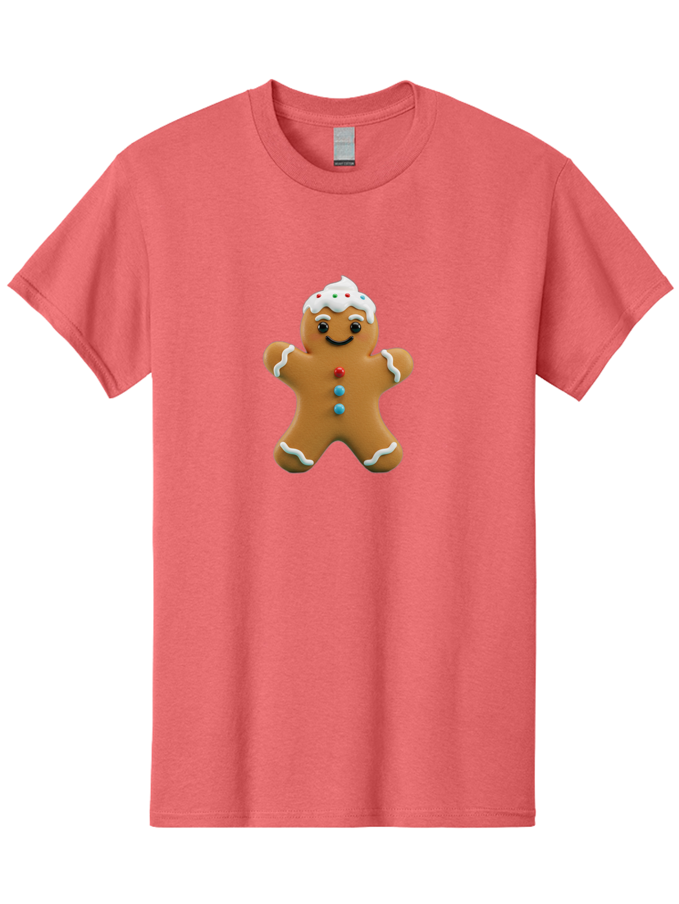 Gingerbread-Man-9 Men'S Graphic Tee, 100% Cotton, Comfortable Casual Summer Wear, Machine Washable, Gingerbread Man Cookie, Festive Treats, Holiday Baking, Christmas Dessert, Candy Decorations, Sweet Treats, Baked Goods, Icing Details Bab957