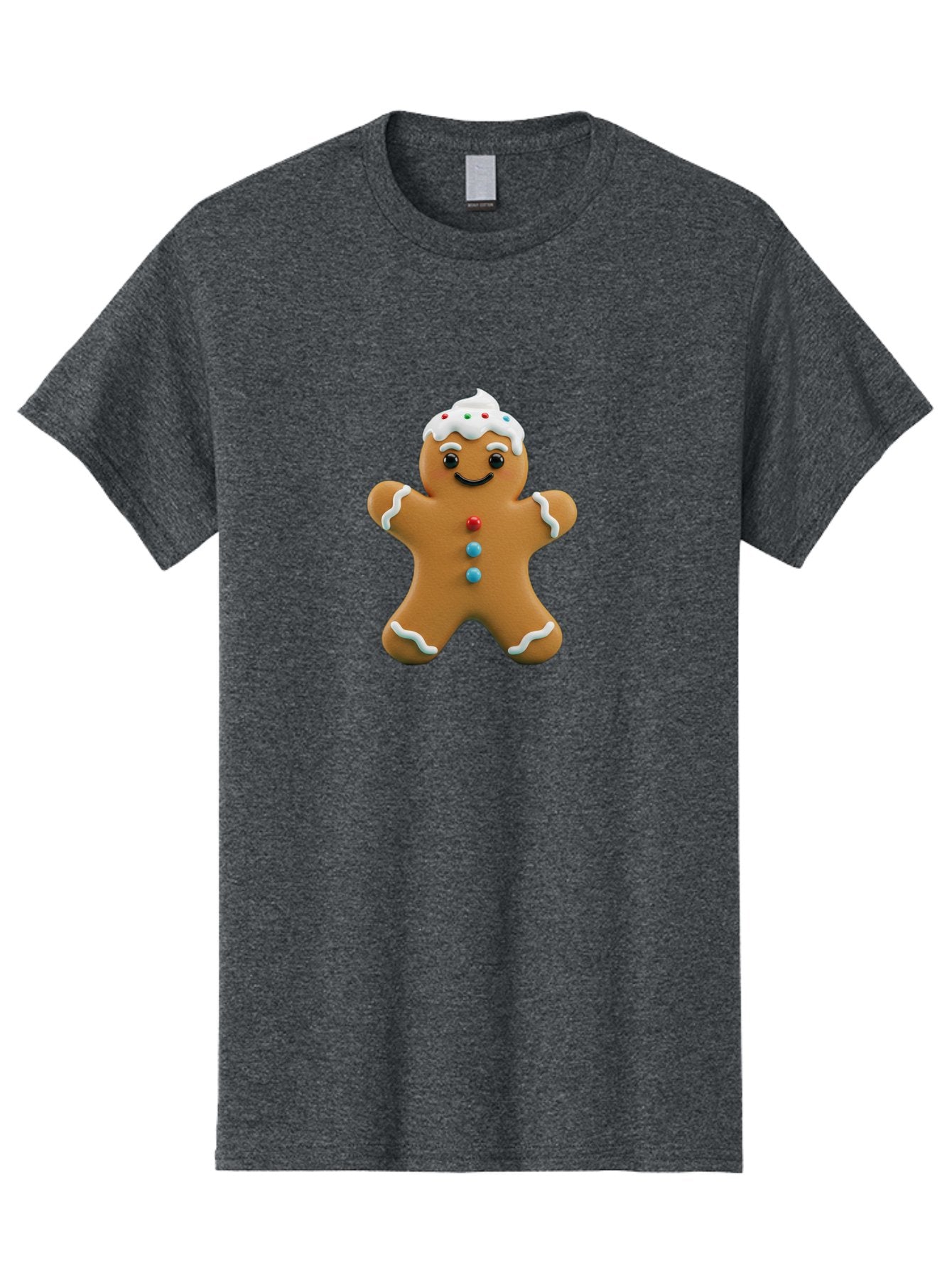 Gingerbread-Man-9 Men'S Graphic Tee, 100% Cotton, Comfortable Casual Summer Wear, Machine Washable, Gingerbread Man Cookie, Festive Treats, Holiday Baking, Christmas Dessert, Candy Decorations, Sweet Treats, Baked Goods, Icing Details Bab957 4