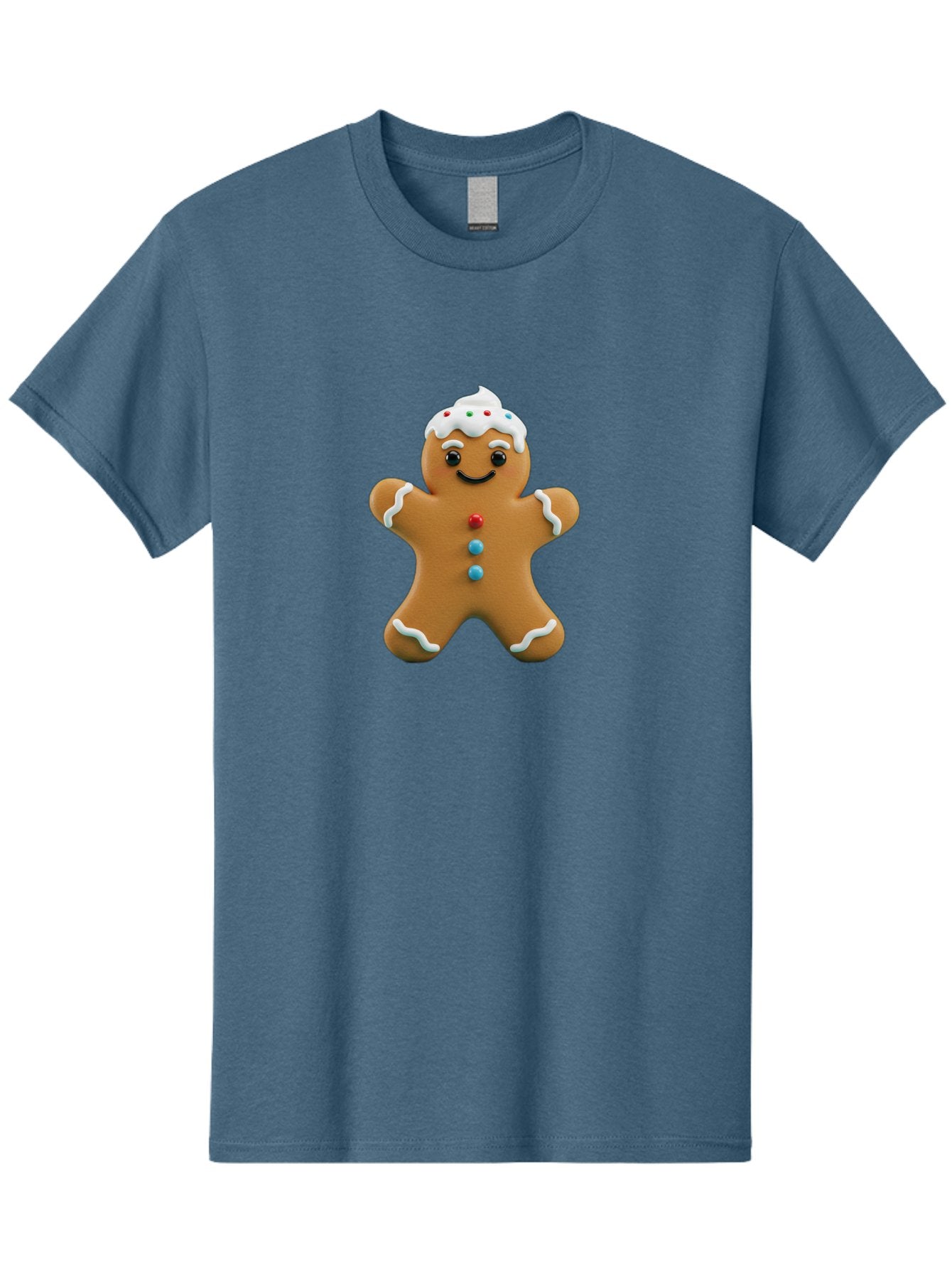 Gingerbread-Man-9 Men'S Graphic Tee, 100% Cotton, Comfortable Casual Summer Wear, Machine Washable, Gingerbread Man Cookie, Festive Treats, Holiday Baking, Christmas Dessert, Candy Decorations, Sweet Treats, Baked Goods, Icing Details Bab957 7