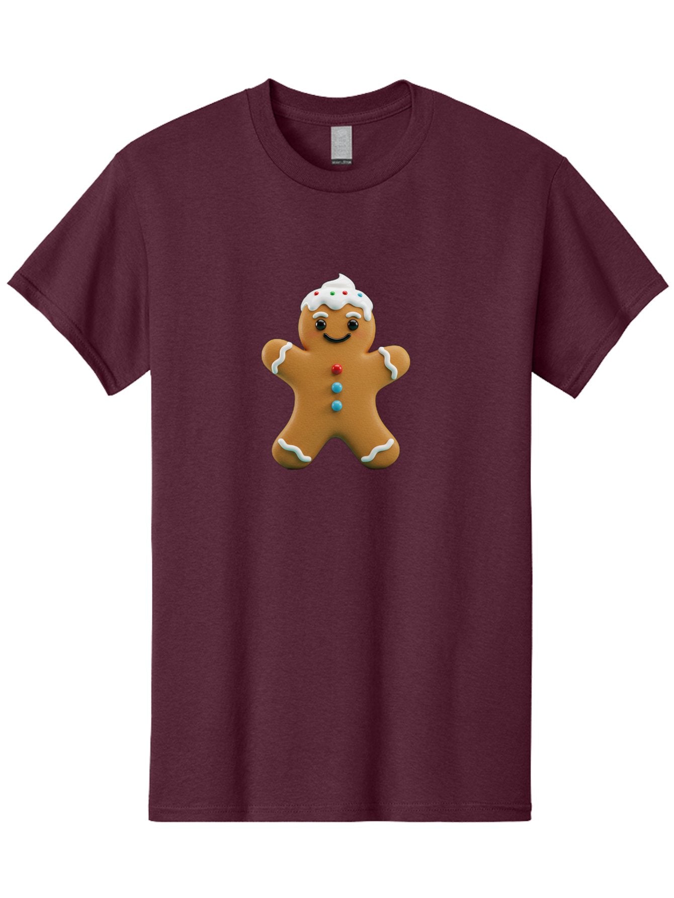 Gingerbread-Man-9 Men'S Graphic Tee, 100% Cotton, Comfortable Casual Summer Wear, Machine Washable, Gingerbread Man Cookie, Festive Treats, Holiday Baking, Christmas Dessert, Candy Decorations, Sweet Treats, Baked Goods, Icing Details Bab957