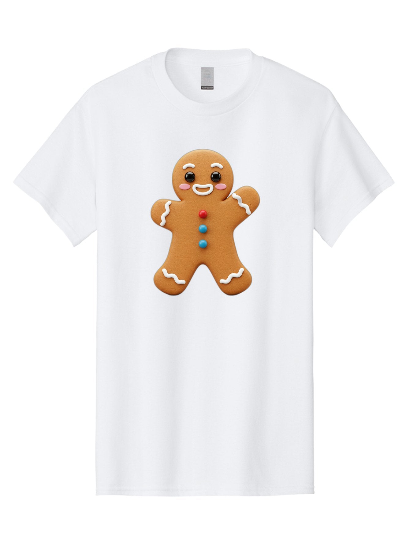 Gingerbread-Man Men'S Graphic Tee, 100% Cotton, Comfortable Casual Summer Wear, Machine Washable, Gingerbread Man, Sweet Treats, Holiday Baking, Cartoon Character, Friendly Face, White Icing, Colorful Buttons, Festive Decorations, Bab958 14