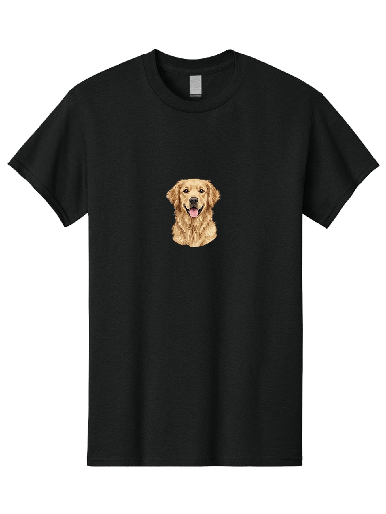 Golden-Retriever-1 Men'S Graphic Tee, 100% Cotton, Comfortable Casual Summer Wear, Machine Washable, Golden Retriever, Dog Portrait, Smiling Dog, Happy Animal, Dog Illustration, Friendly Dog, Retriever Breed, Dog Art Bab966