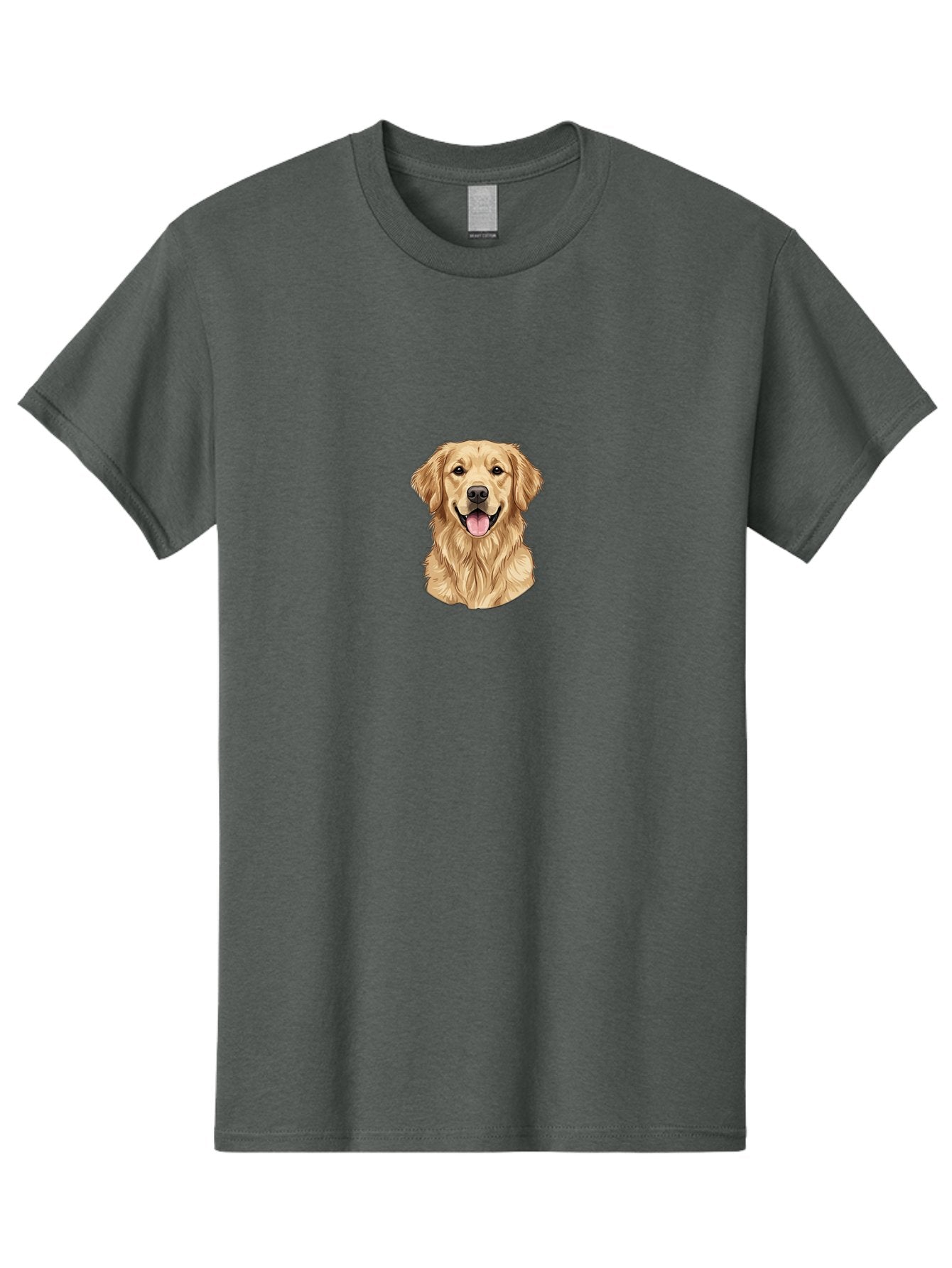 Golden-Retriever-1 Men'S Graphic Tee, 100% Cotton, Comfortable Casual Summer Wear, Machine Washable, Golden Retriever, Dog Portrait, Smiling Dog, Happy Animal, Dog Illustration, Friendly Dog, Retriever Breed, Dog Art Bab966 10