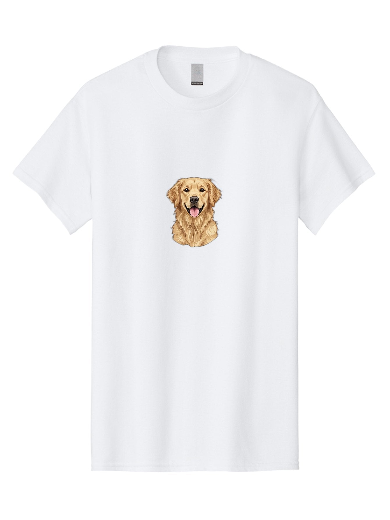 Golden-Retriever-1 Men'S Graphic Tee, 100% Cotton, Comfortable Casual Summer Wear, Machine Washable, Golden Retriever, Dog Portrait, Smiling Dog, Happy Animal, Dog Illustration, Friendly Dog, Retriever Breed, Dog Art Bab966 5