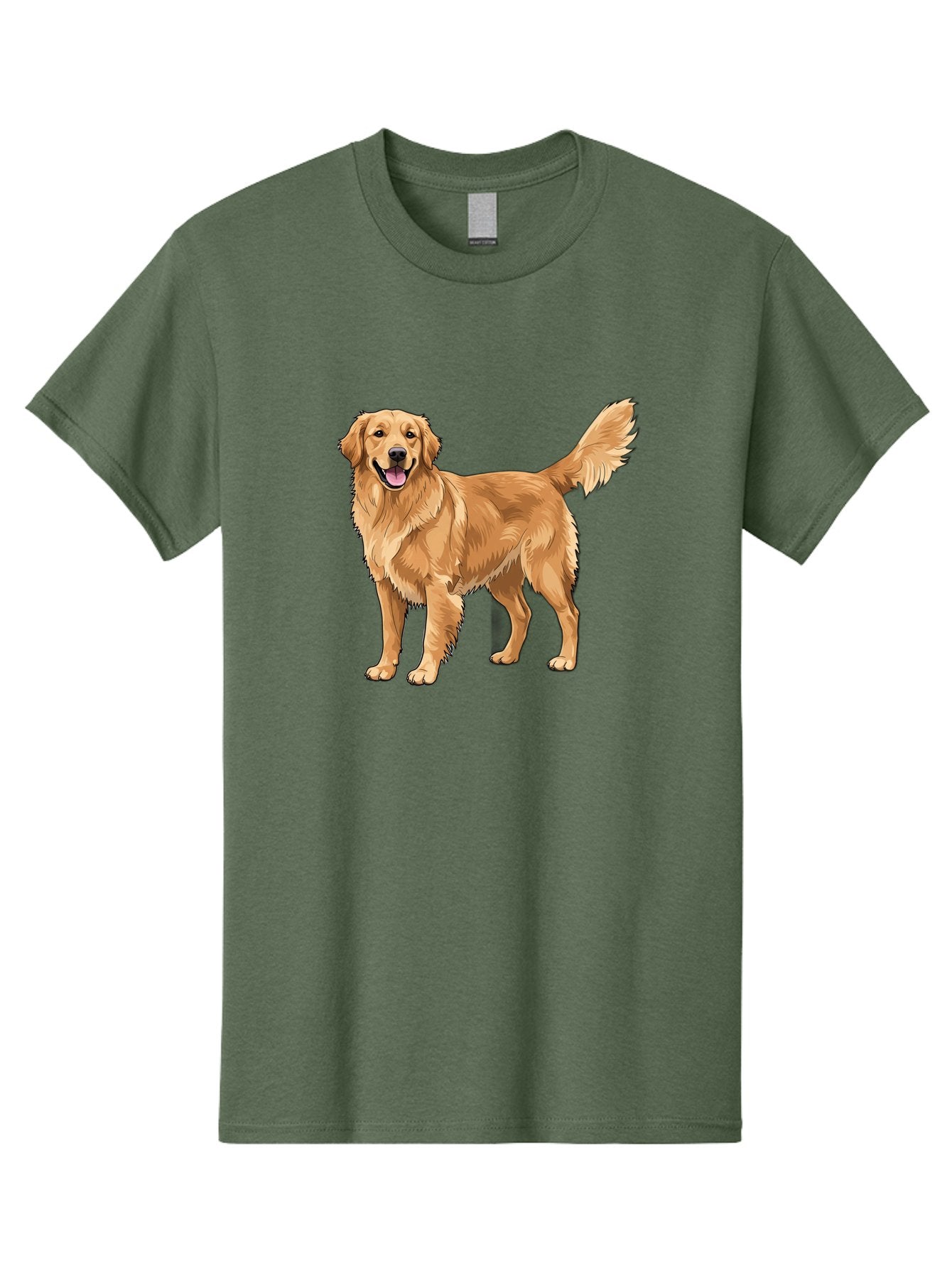 Golden-Retriever-10 Men'S Graphic Tee, 100% Cotton, Comfortable Casual Summer Wear, Machine Washable, Golden Retriever Dog, Golden Fur, Friendly Expression, Wagging Tail, Standing Pose, Canine Companion, Dog Illustration, Fluffy Coat, Bab967 12