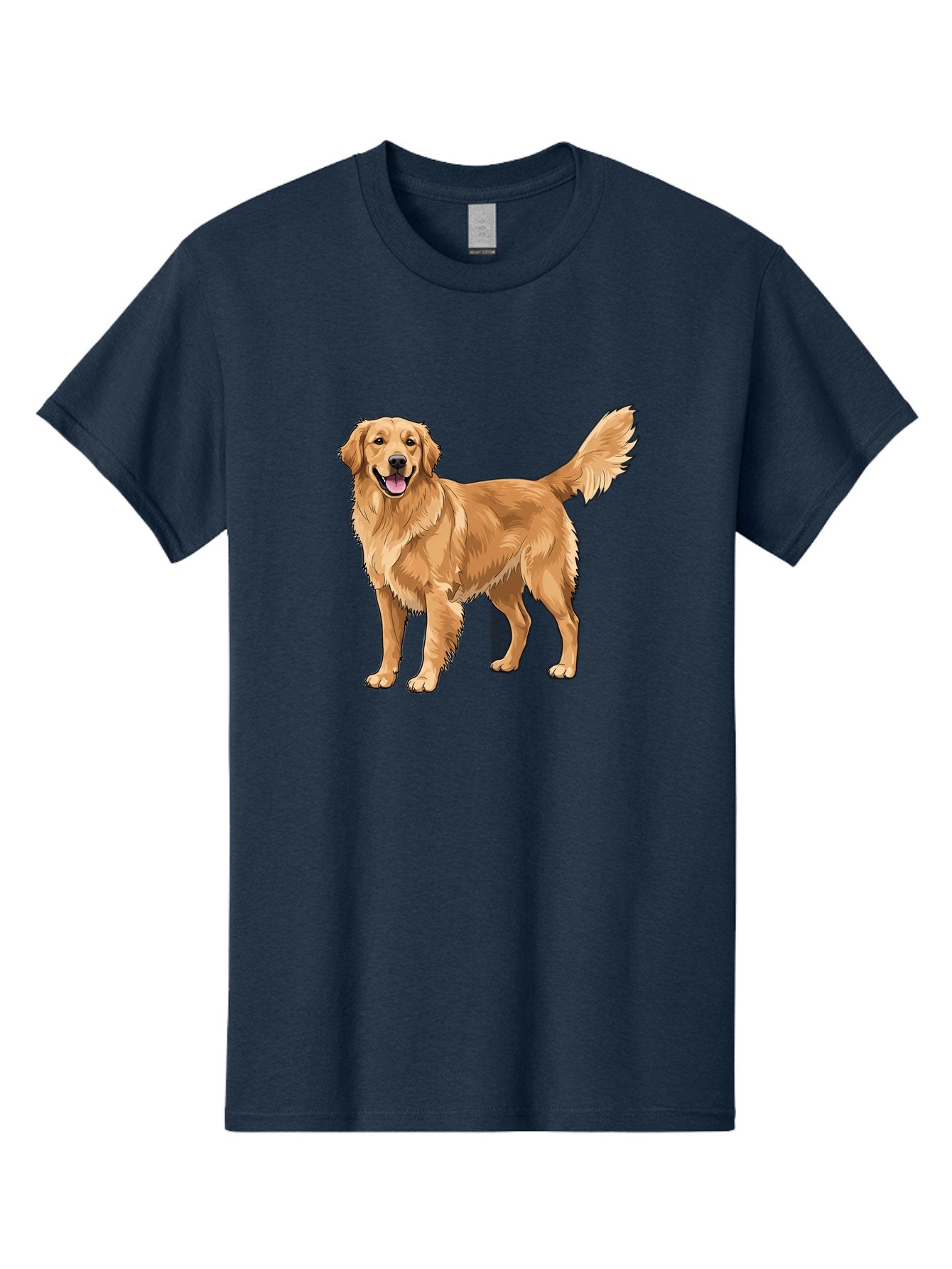 Golden-Retriever-10 Men'S Graphic Tee, 100% Cotton, Comfortable Casual Summer Wear, Machine Washable, Golden Retriever Dog, Golden Fur, Friendly Expression, Wagging Tail, Standing Pose, Canine Companion, Dog Illustration, Fluffy Coat, Bab967 11