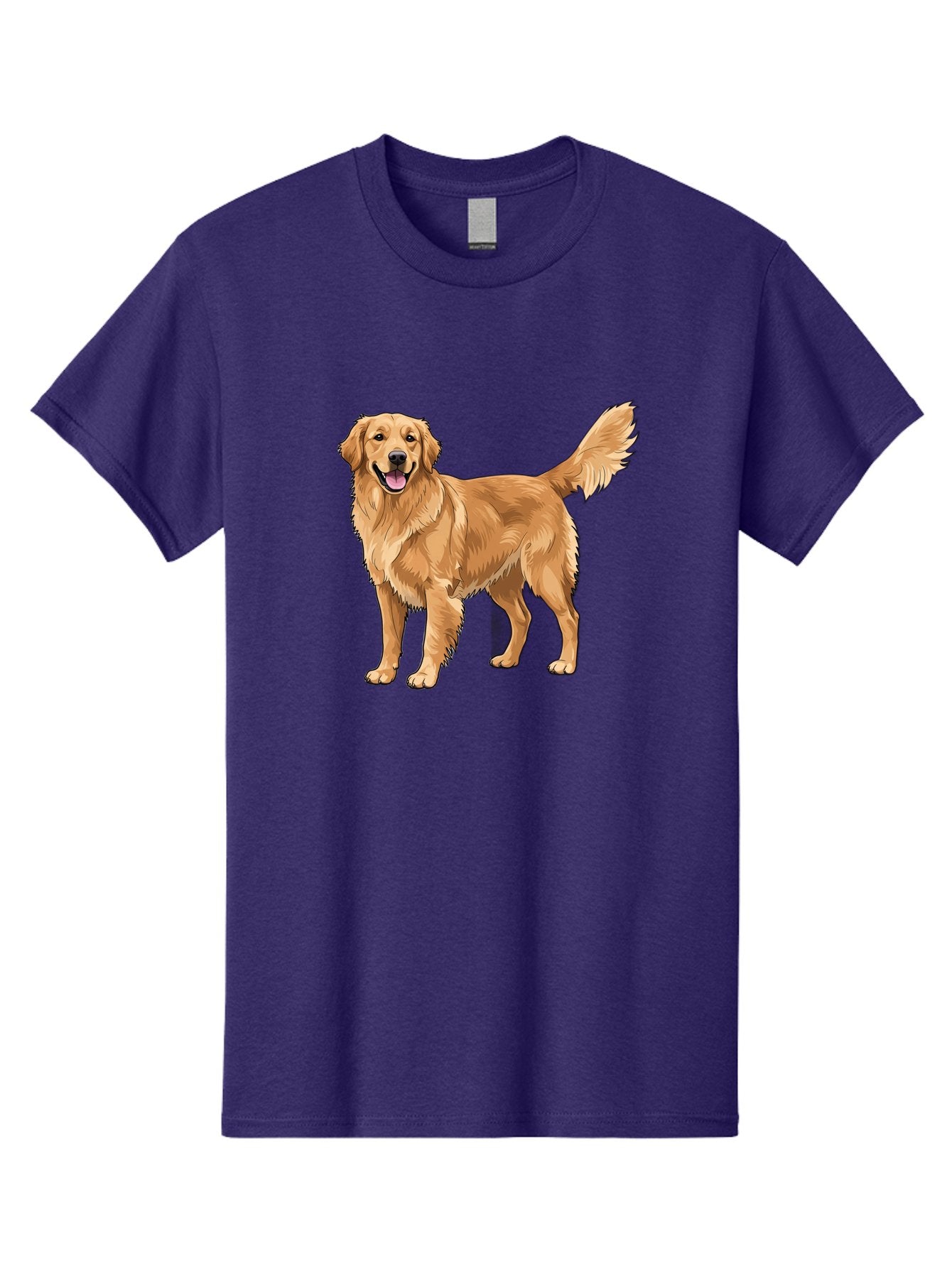 Golden-Retriever-10 Men'S Graphic Tee, 100% Cotton, Comfortable Casual Summer Wear, Machine Washable, Golden Retriever Dog, Golden Fur, Friendly Expression, Wagging Tail, Standing Pose, Canine Companion, Dog Illustration, Fluffy Coat, Bab967 14