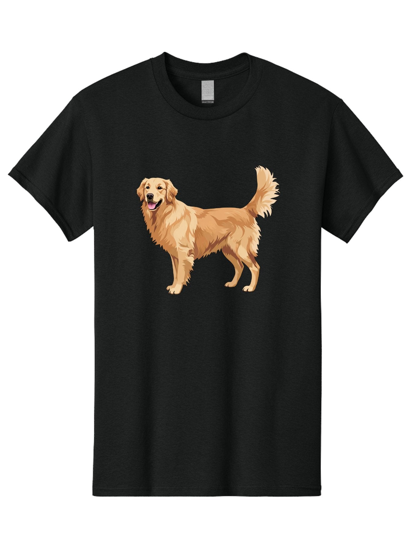 Golden-Retriever-11 Men'S Graphic Tee, 100% Cotton, Comfortable Casual Summer Wear, Machine Washable, Golden Retriever Dog, Happy Dog, Dog Illustration, Canine Graphic, Friendly Dog, Dog Portrait, Retriever Breed, Dog Art Bab968 15