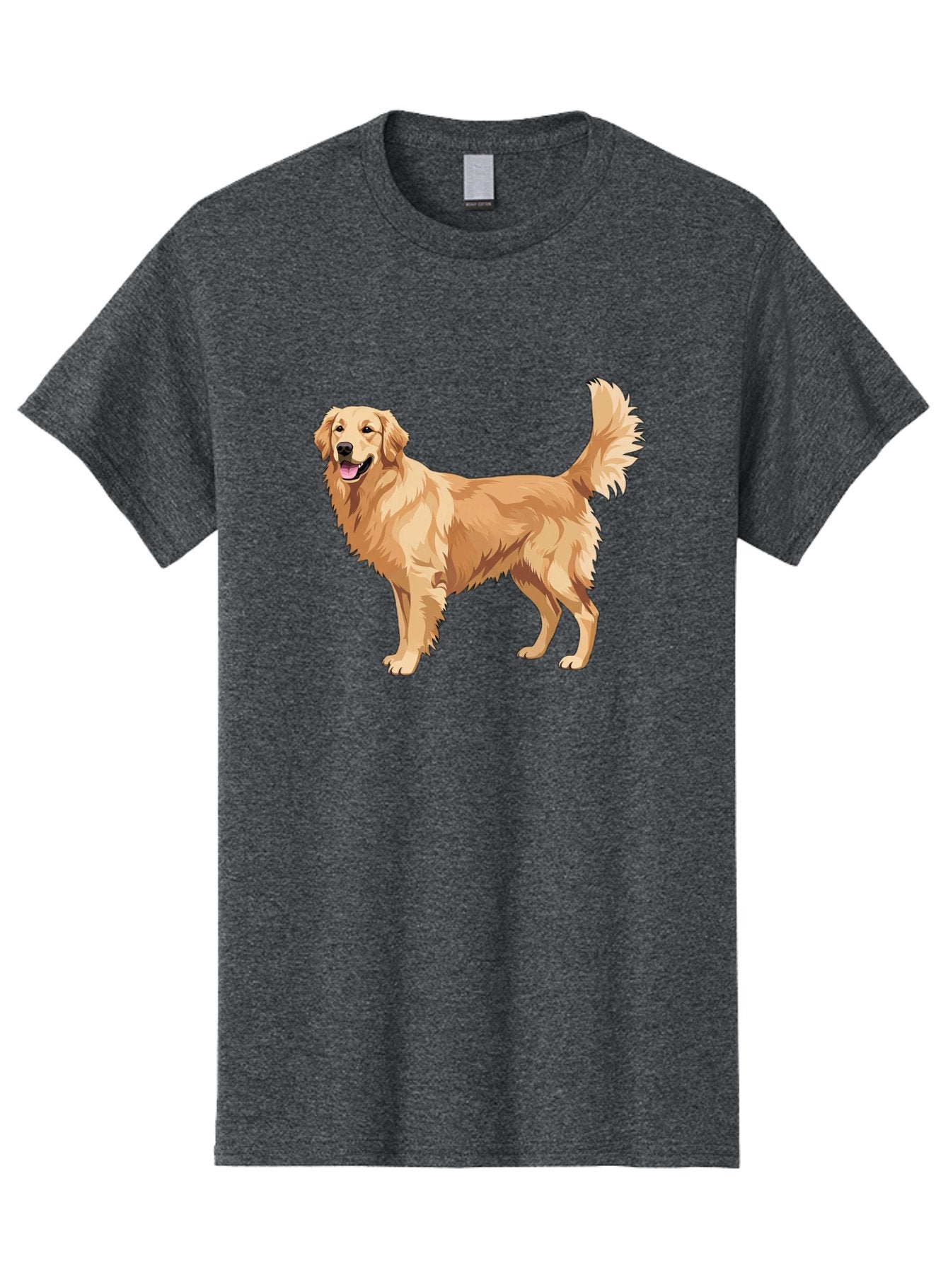 Golden-Retriever-11 Men'S Graphic Tee, 100% Cotton, Comfortable Casual Summer Wear, Machine Washable, Golden Retriever Dog, Happy Dog, Dog Illustration, Canine Graphic, Friendly Dog, Dog Portrait, Retriever Breed, Dog Art Bab968 7