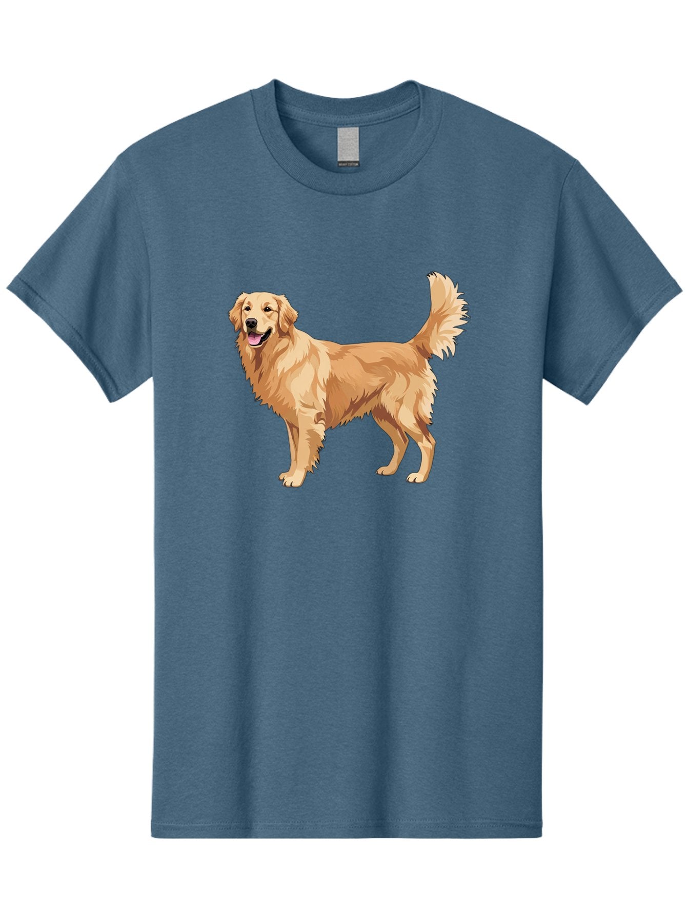 Golden-Retriever-11 Men'S Graphic Tee, 100% Cotton, Comfortable Casual Summer Wear, Machine Washable, Golden Retriever Dog, Happy Dog, Dog Illustration, Canine Graphic, Friendly Dog, Dog Portrait, Retriever Breed, Dog Art Bab968 11