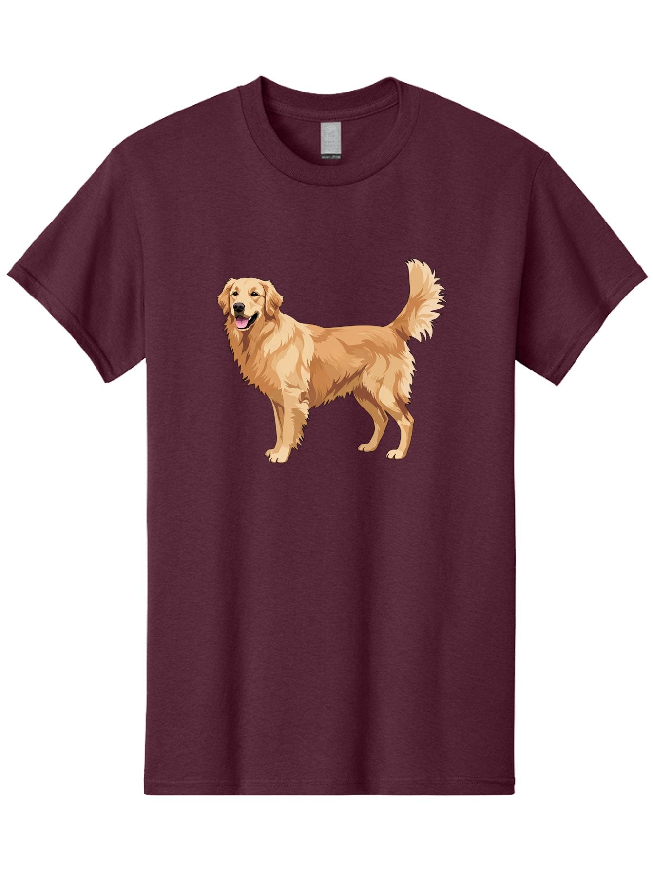 Golden-Retriever-11 Men'S Graphic Tee, 100% Cotton, Comfortable Casual Summer Wear, Machine Washable, Golden Retriever Dog, Happy Dog, Dog Illustration, Canine Graphic, Friendly Dog, Dog Portrait, Retriever Breed, Dog Art Bab968 14
